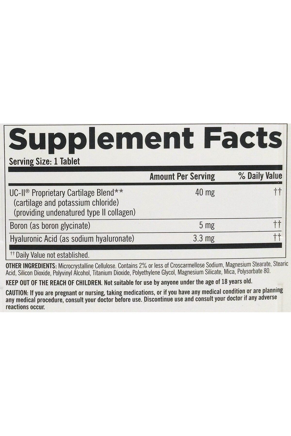 Kırkland-Triple Action Joint Health Type II Collagen, Boron and HA - 110 Count 2