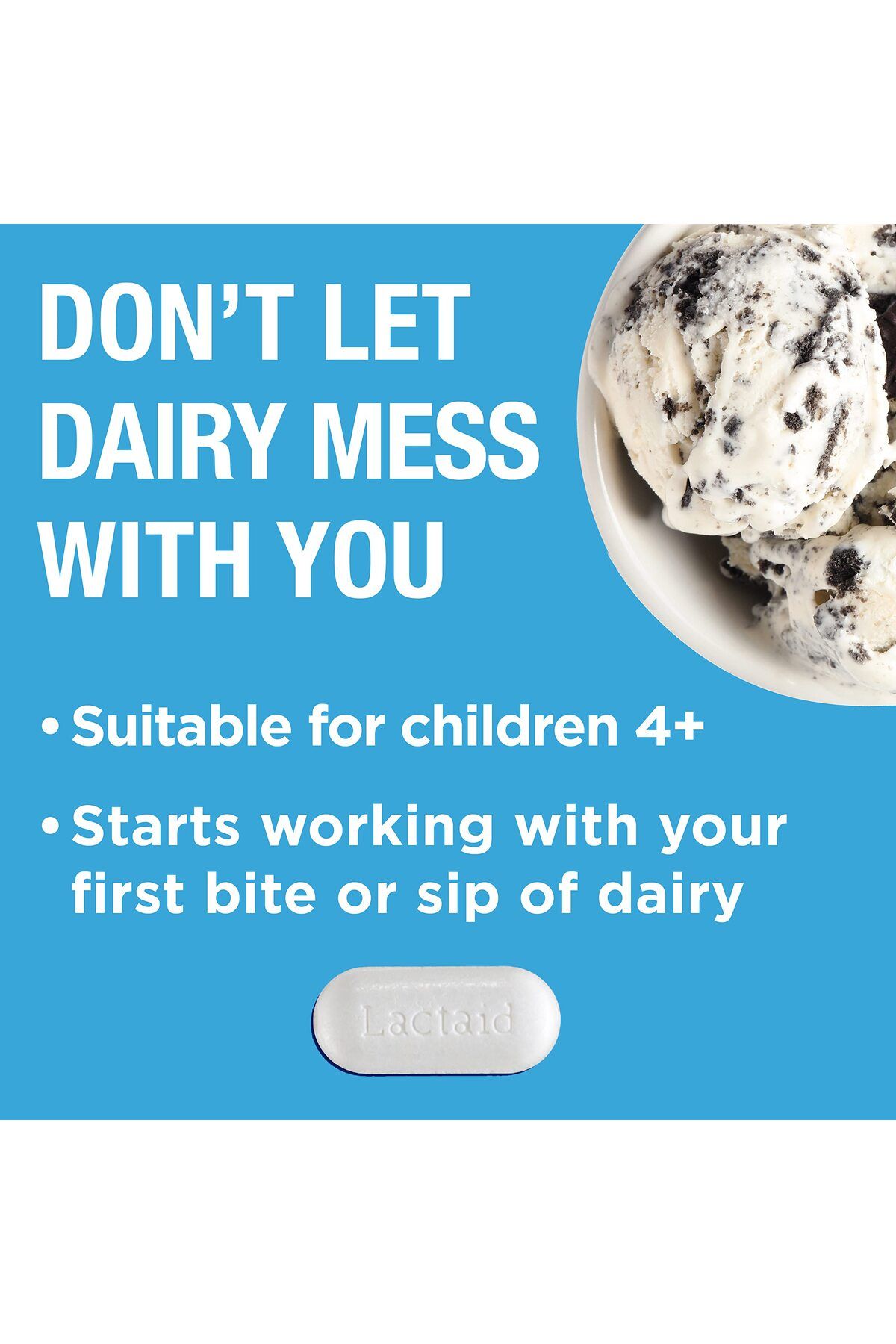 Lactaid-Lactose Intolerance Relief Caplets with Lactase Enzyme, Prevents Gas & Bloating, 120 ct 4