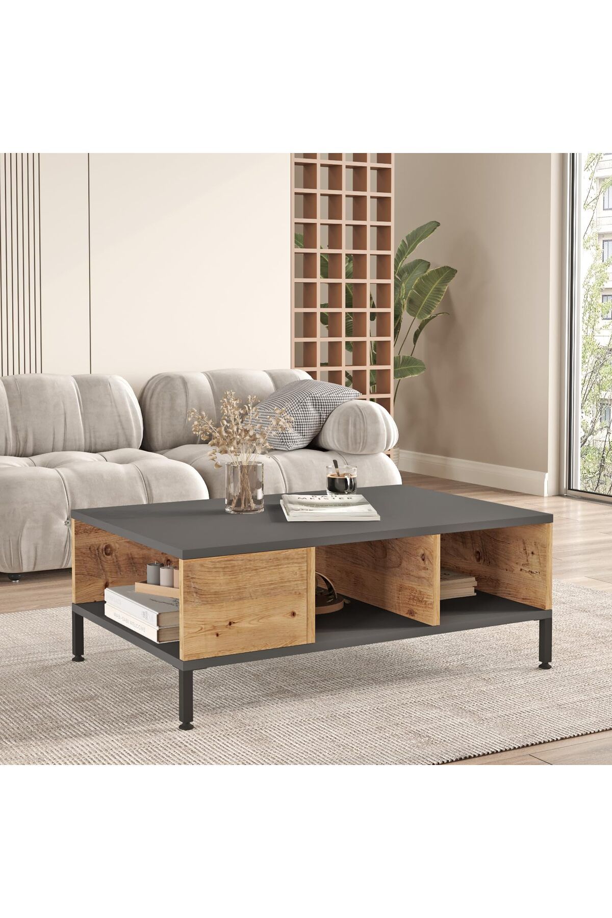 Home Canvas-Royal Coffee Table Pine and Grey 2