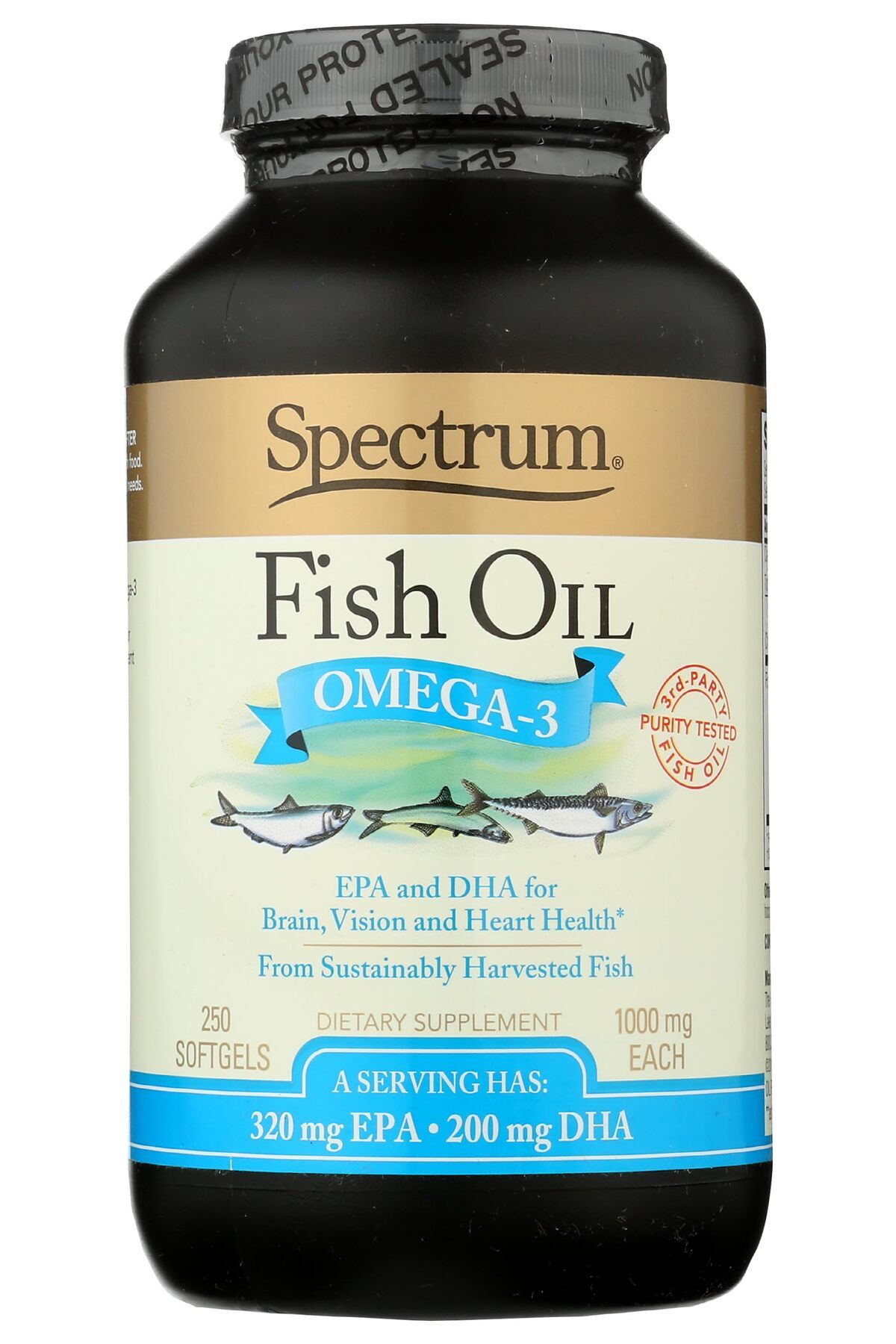 Spectrum-Essentials Softgels, Fish Oil Omega-3, 1000 mg, 250 Count 1