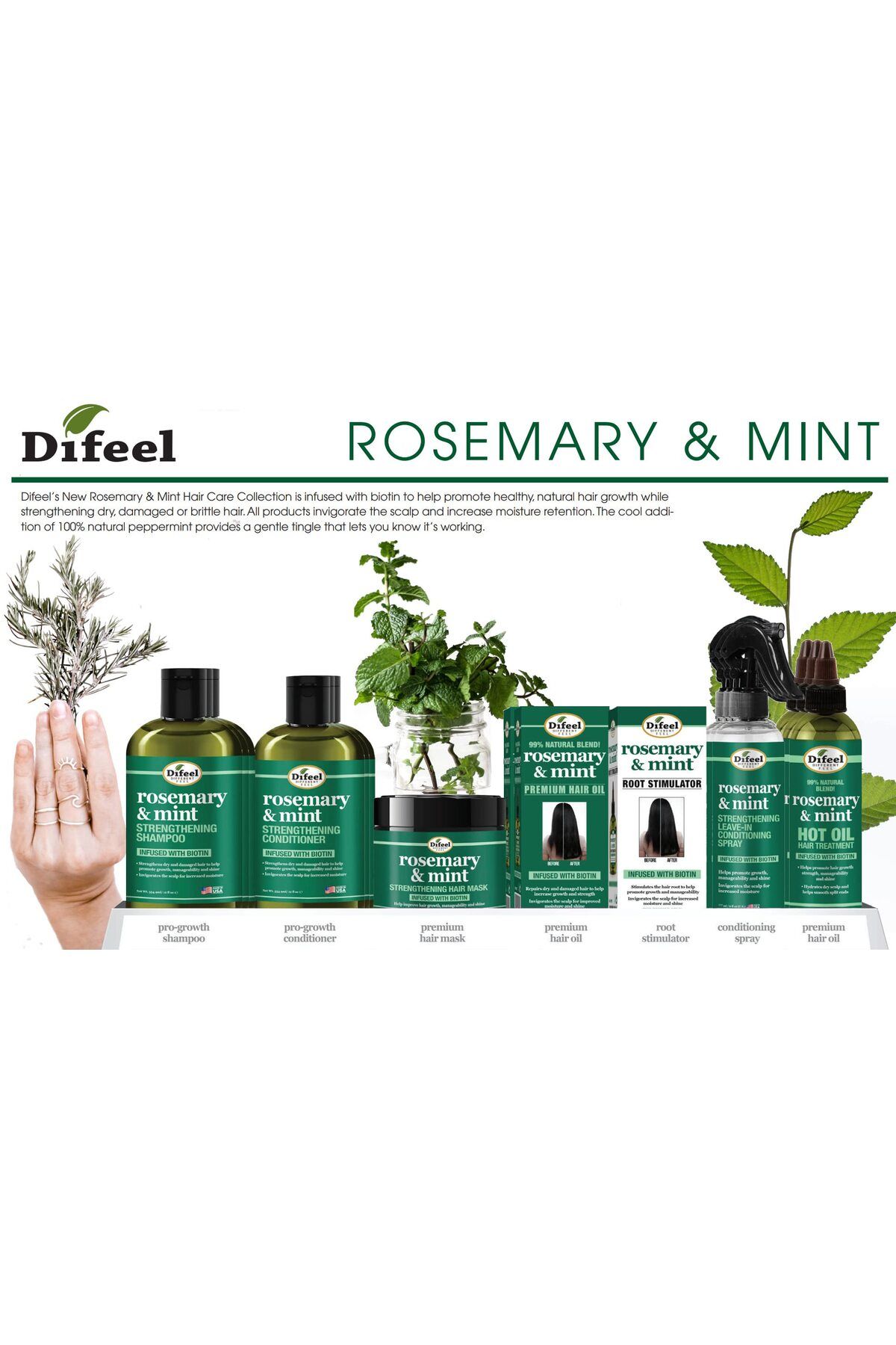 Difeel-Rosemary Mint Root Stimulator Oil with Biotin, 7.1 oz - Hair Growth Scalp Treatment 8