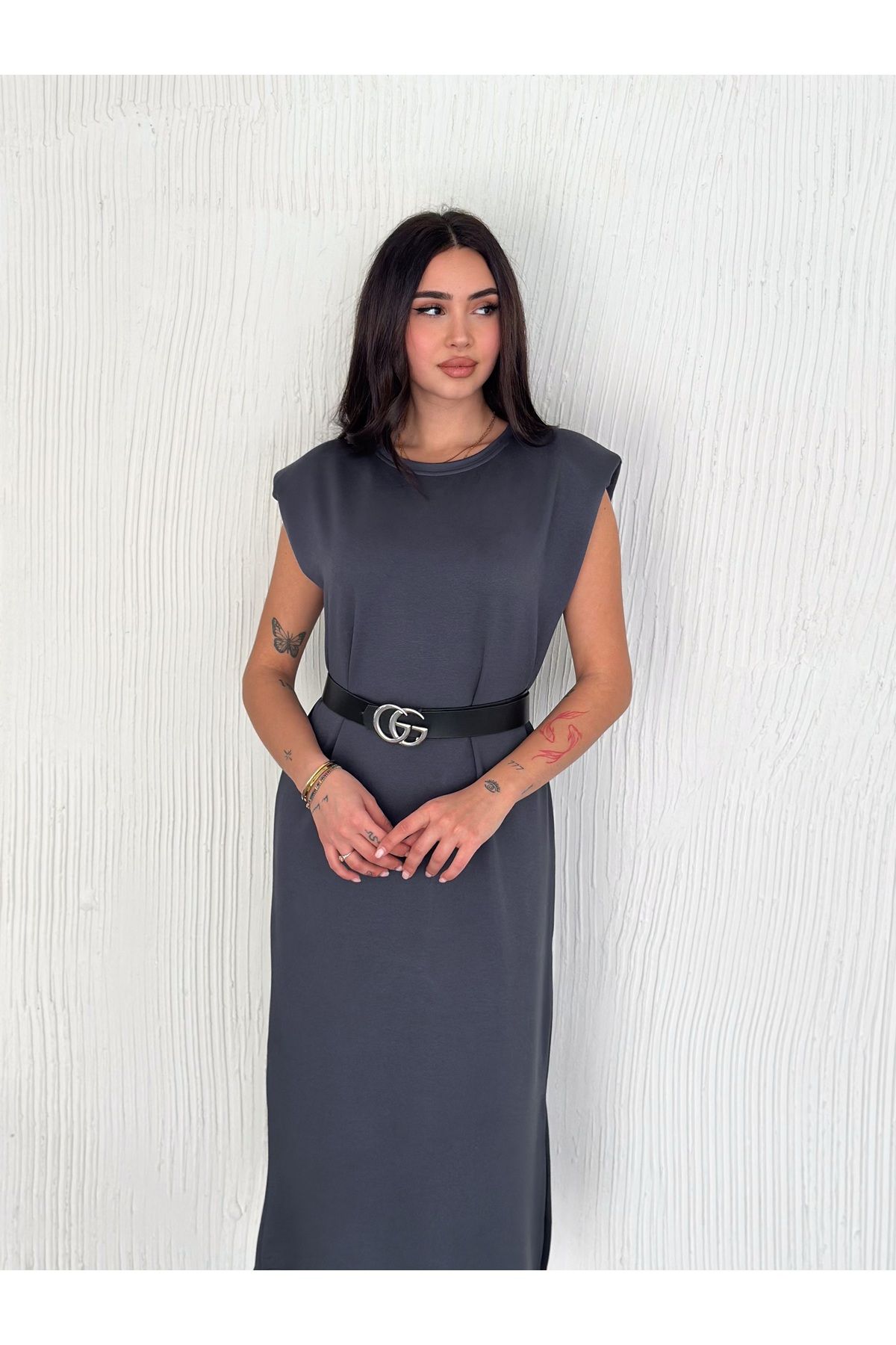 fiolin-Soft Texture Modal Fabric Padded Midi Dress 6