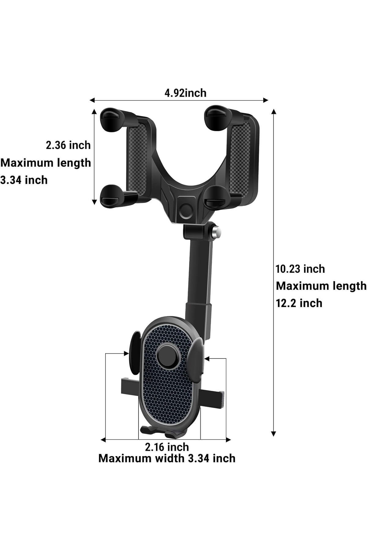 fulina-Car Phone Holder,360-degree Rotation,with Suction Cup Base and Telescopic Arm,for Rearview Mirror 5