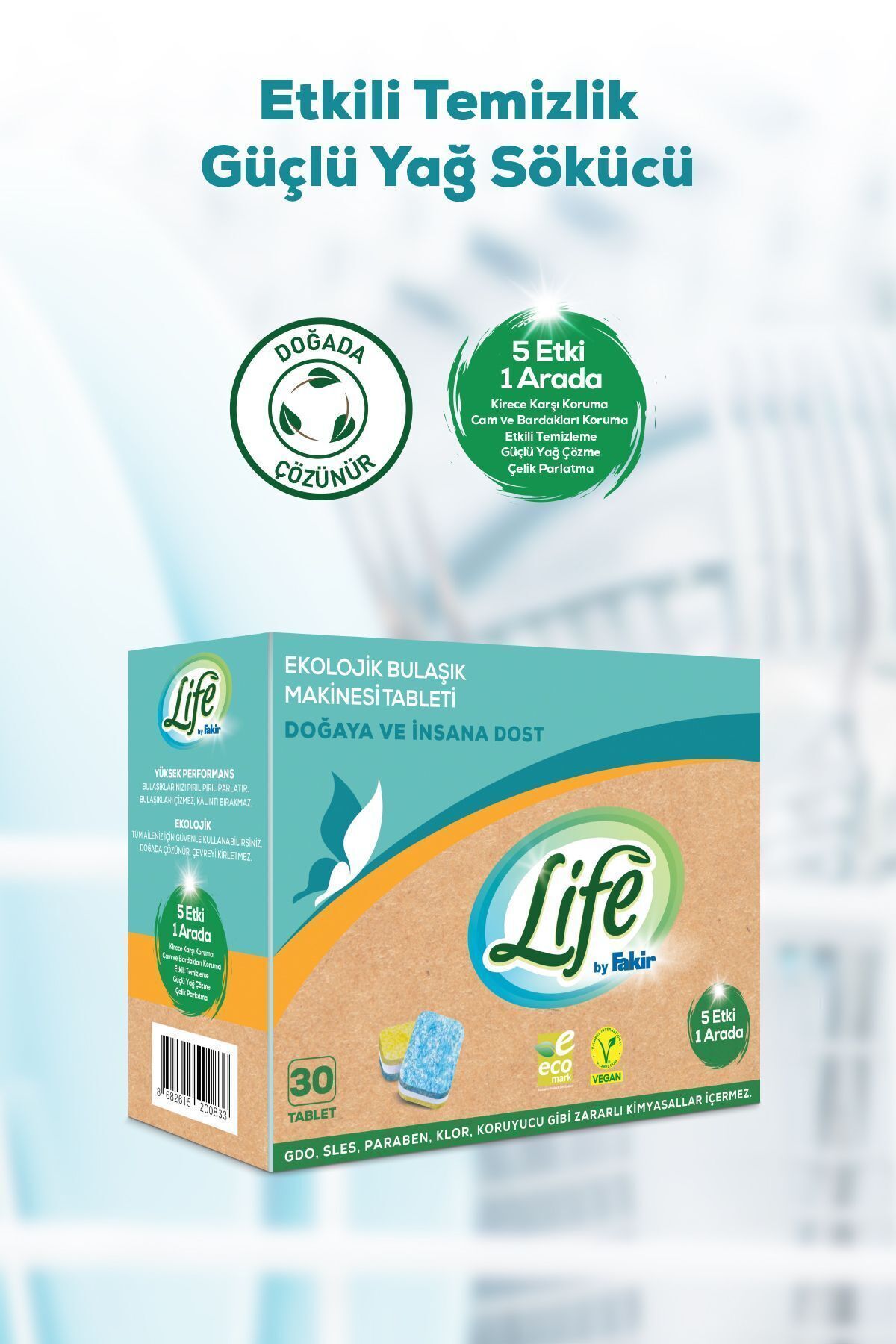 Life by Fakir-Ecological Vegan Dishwasher Detergent 30 Pieces 3