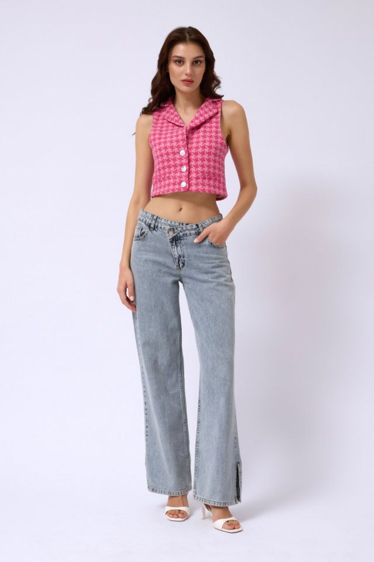 velmorafashion Kazayağı Crop Yelek