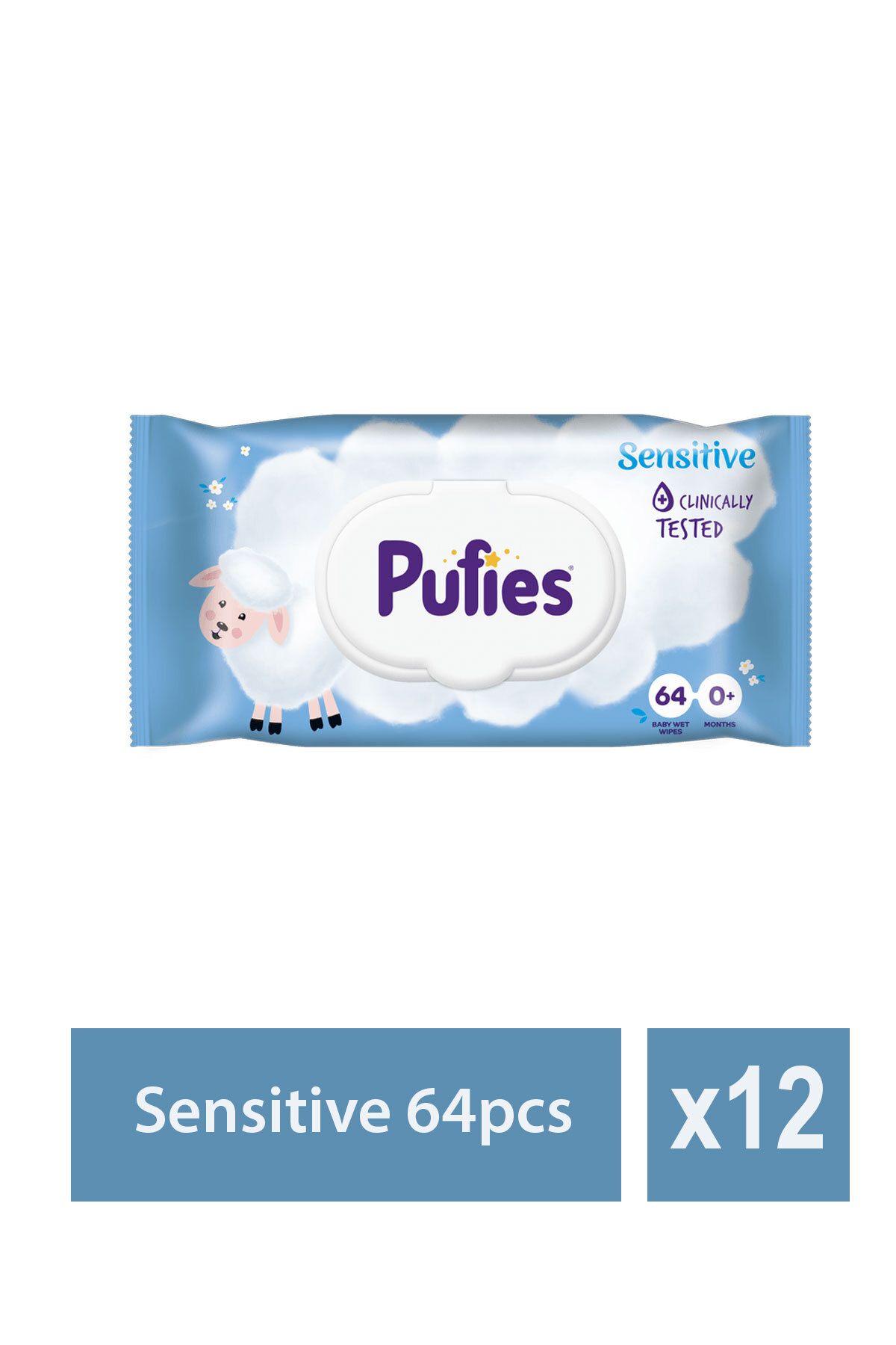 Pufies Șervețele Umede Sensibile 64 Buc X 12 Buc - One Size