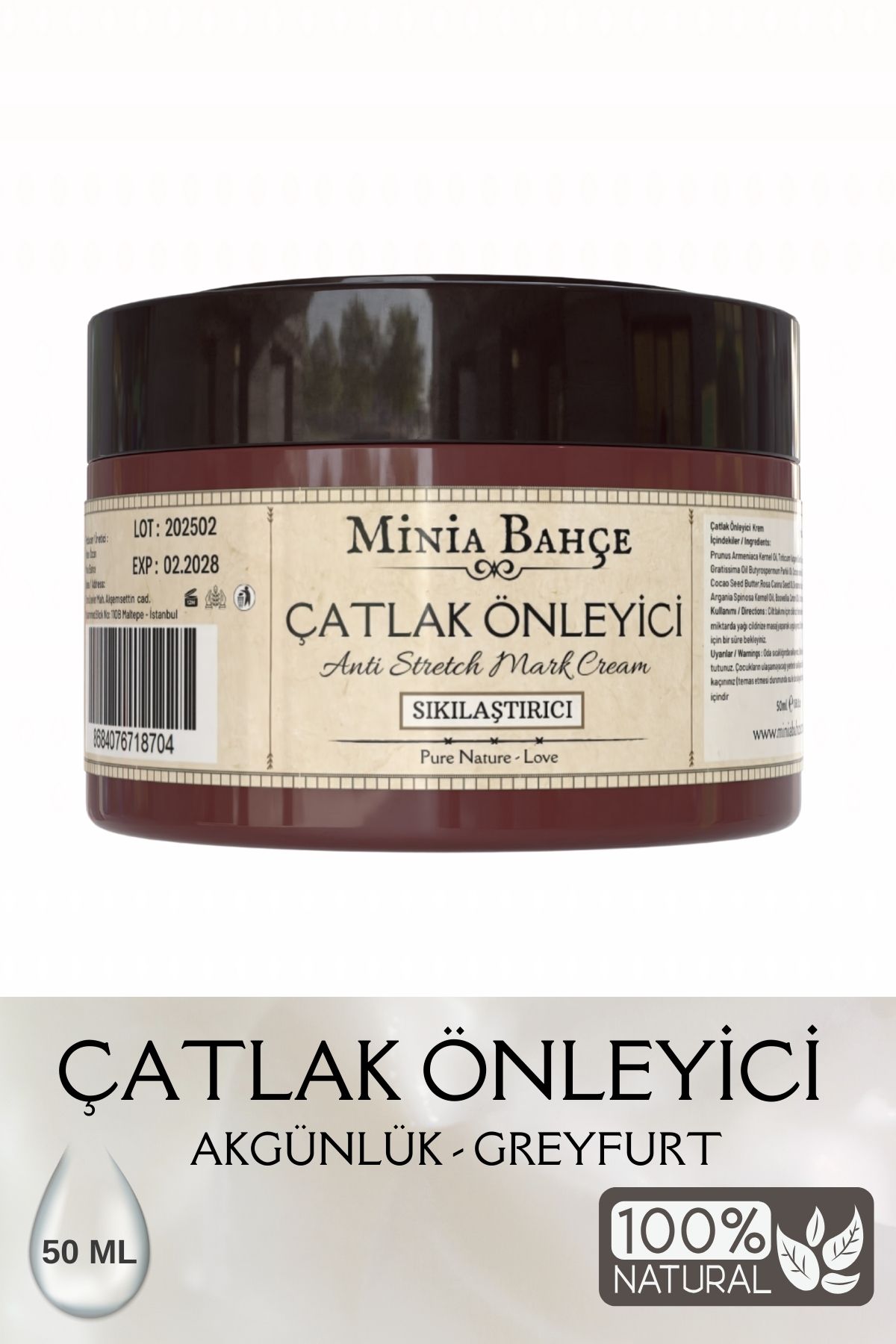 Minia Bahçe Bitki ve Sanat Atölyesi Yoğun Onarıcı Çatlak Kremi – 50 ml | Derinlemesine Nemlendirme & Cilt Yenileme