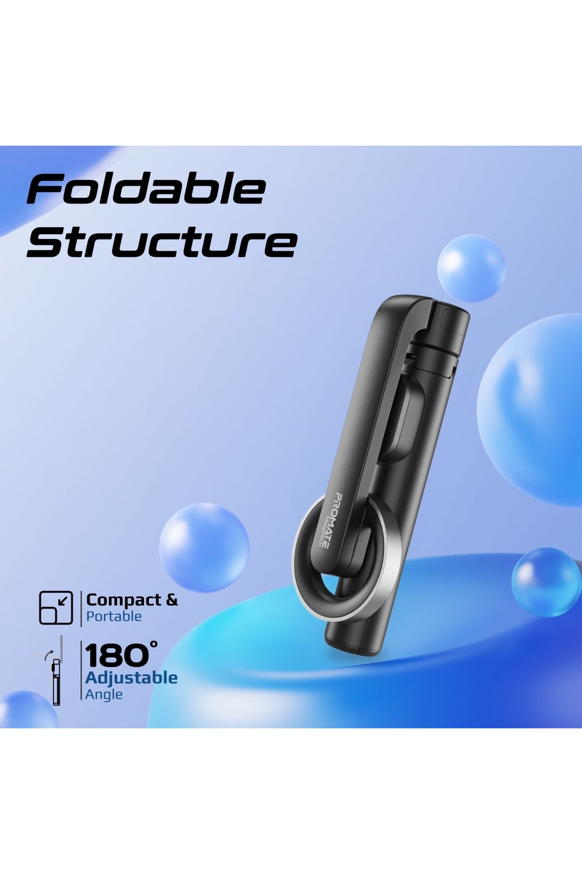 Promate-Bluetooth Telescopic Selfie Stick Extendable, Built-In Tripod And Wireless Remote Controller 4