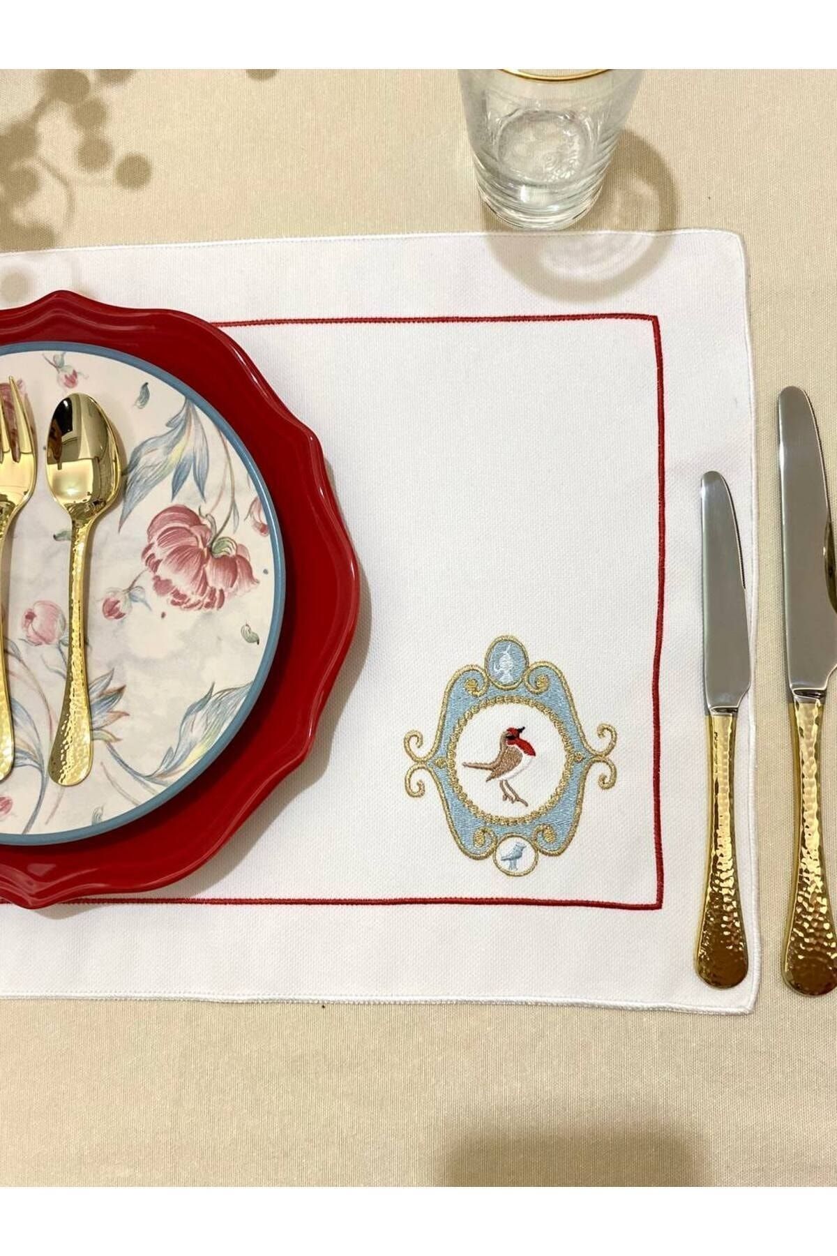 Soft Colours-2 Pieces of Pip Studio Patterned Decorative Embroidered American Service Set 4
