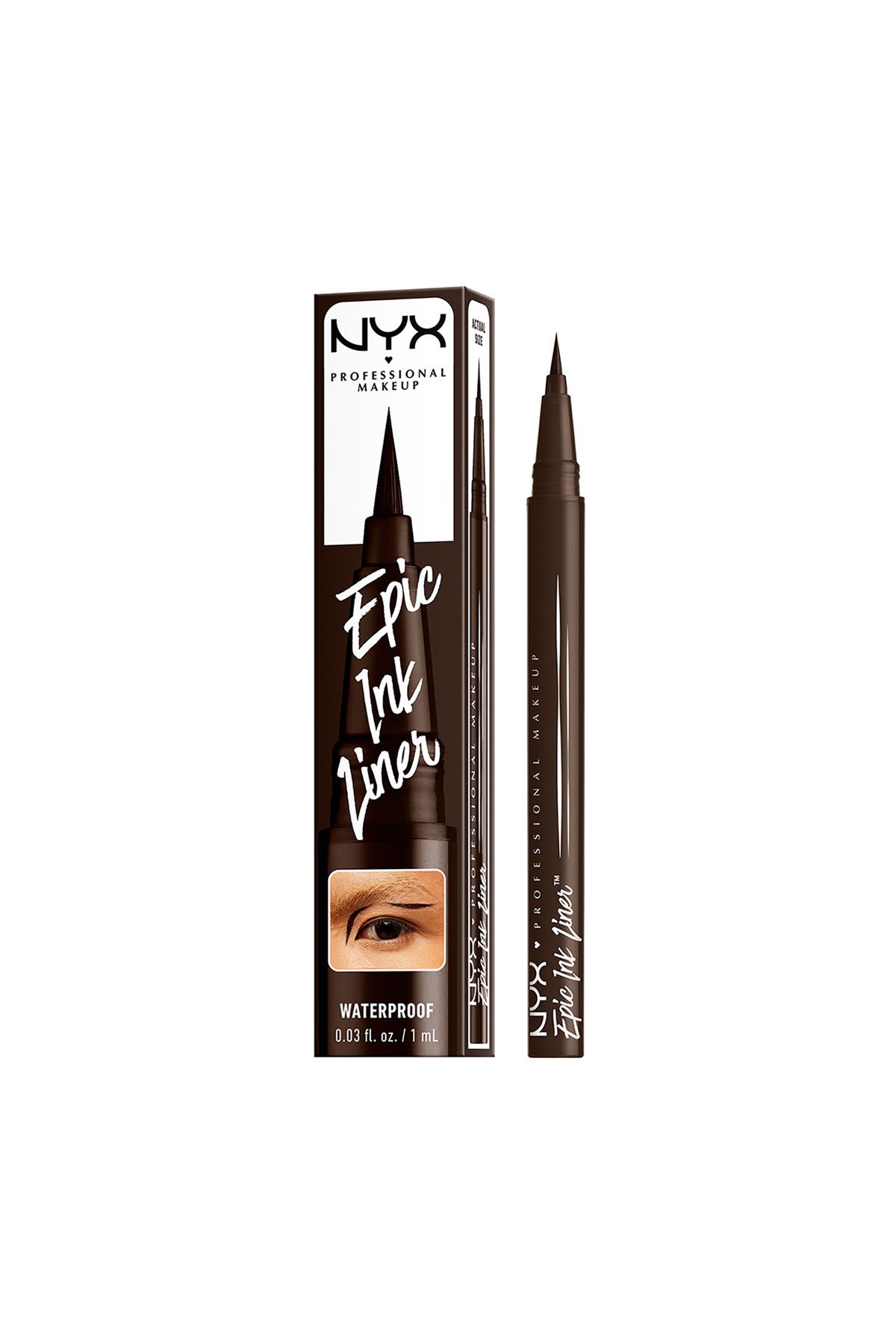 NYX Professional Makeup-NYX PROFESSIONAL MAKEUP Epic Ink Liner، محدد عيون سائل مقاوم للماء - شوكولاتة داكنة، تركيبة نباتية 5