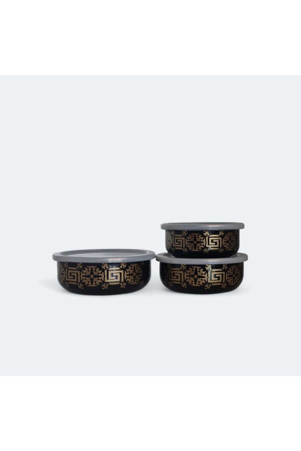 Madame Kitchen-Luxury Enamel 3 Size Storage Container, Airtight Enamel Storage Container Organizer 3