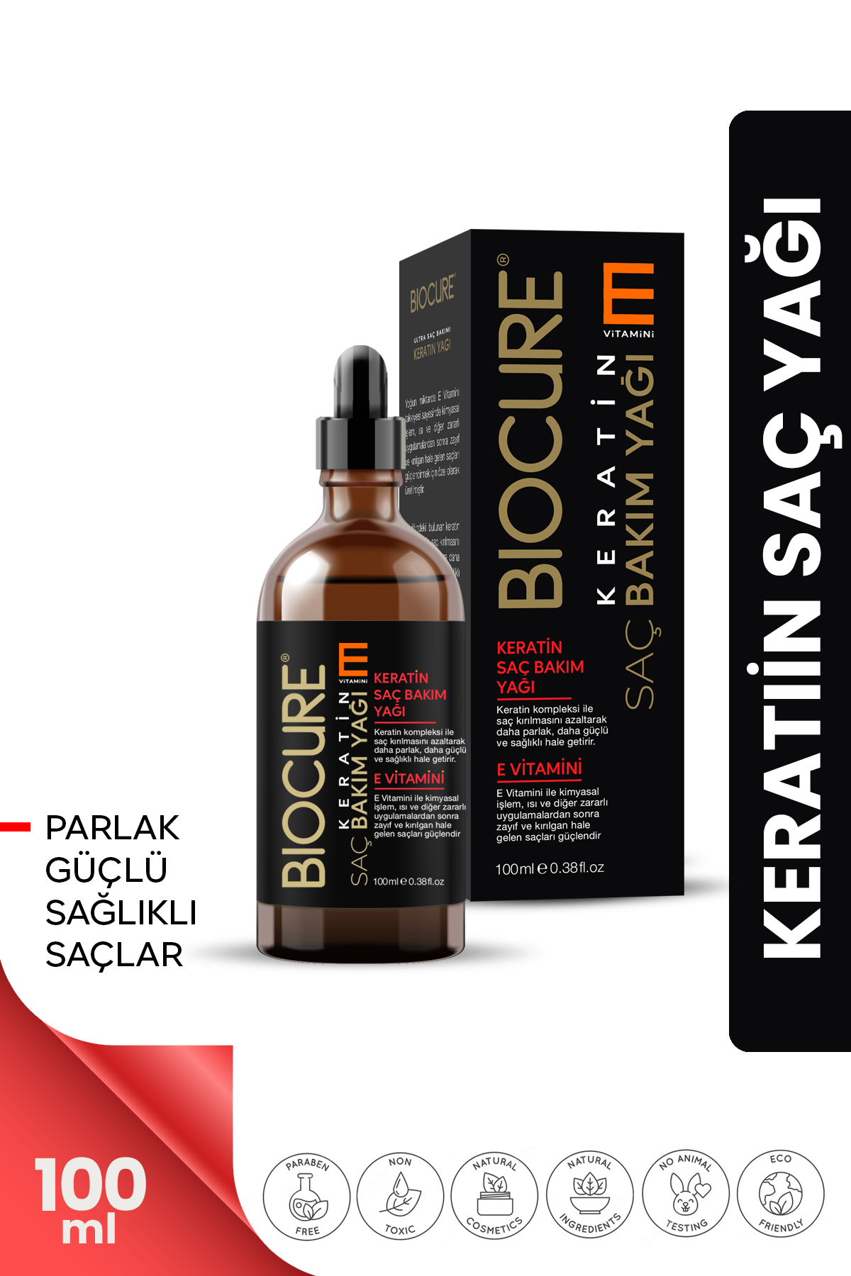 Biocure Dht Blocker Keratin Saç Bakım Yağı / E Vitamini Katkılı 100 ml. — CM-BSBY-01