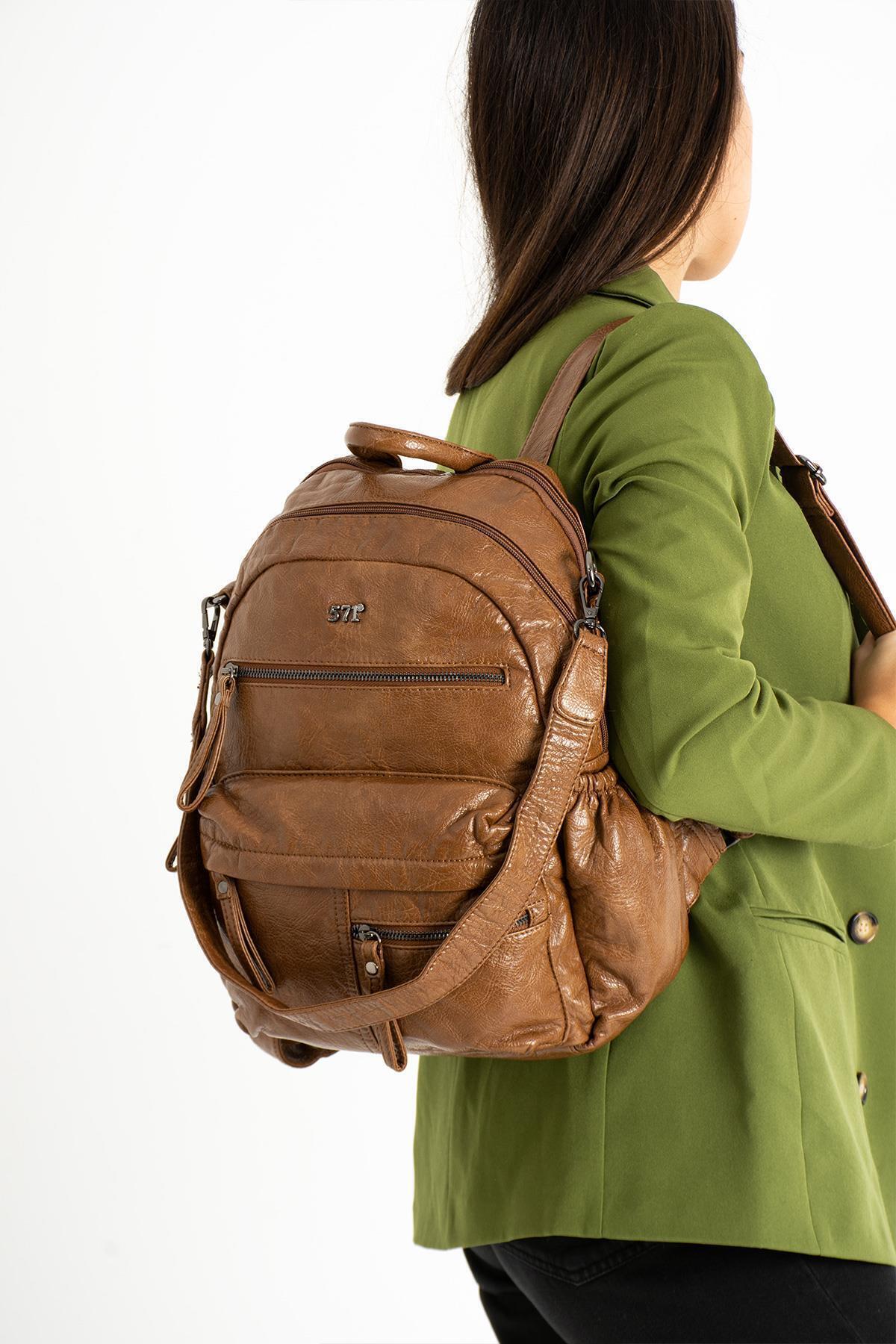 571 Collections Çanta USB Giriş ve Taşıma Cepli-Şarj Kablolu Akıllı Yıkama Deri Sırt Çantası fotoğrafı 3 (önizleme)