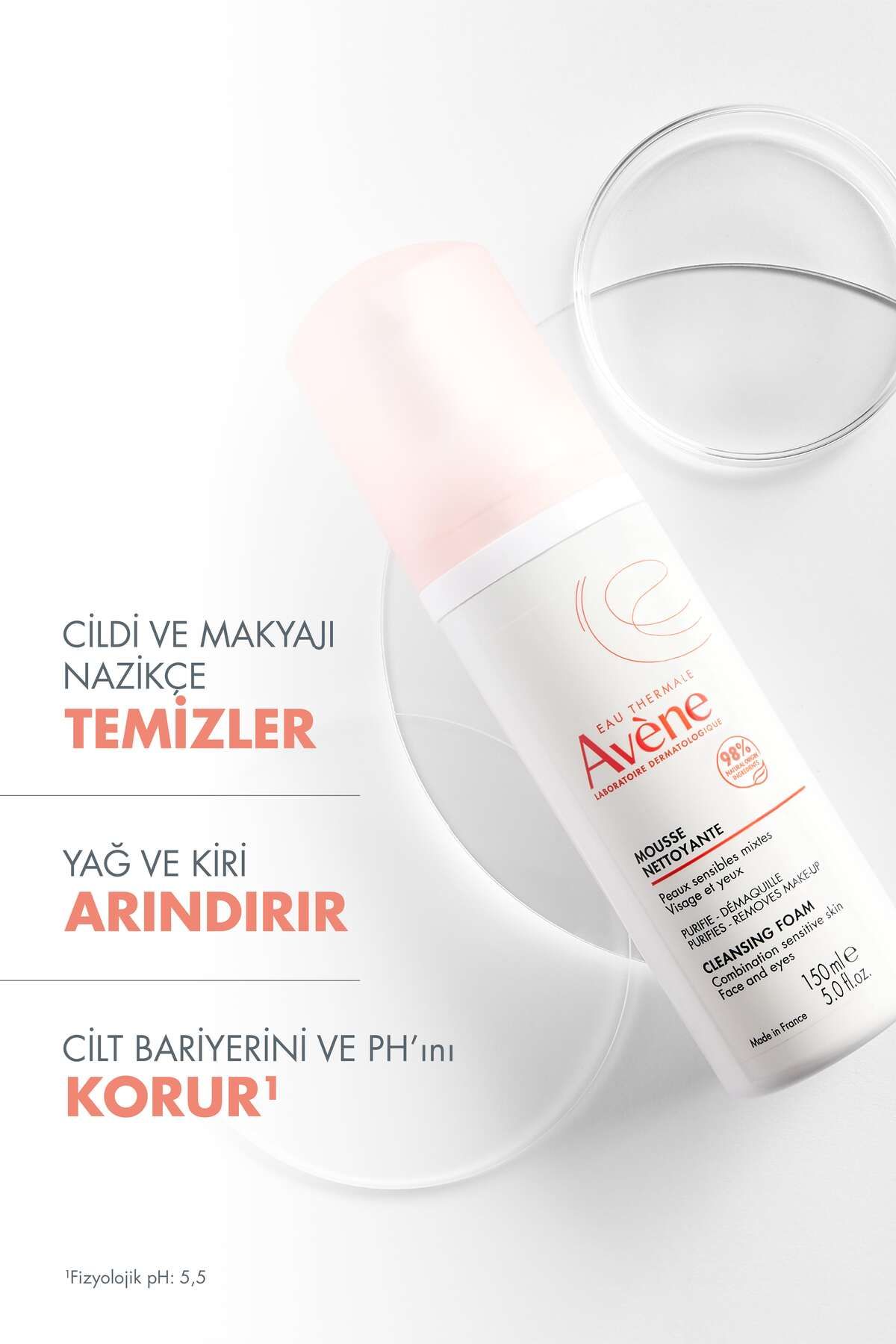 فوم پاک کننده پوست های معمولی و حساس 150 میلی لیتر Avene