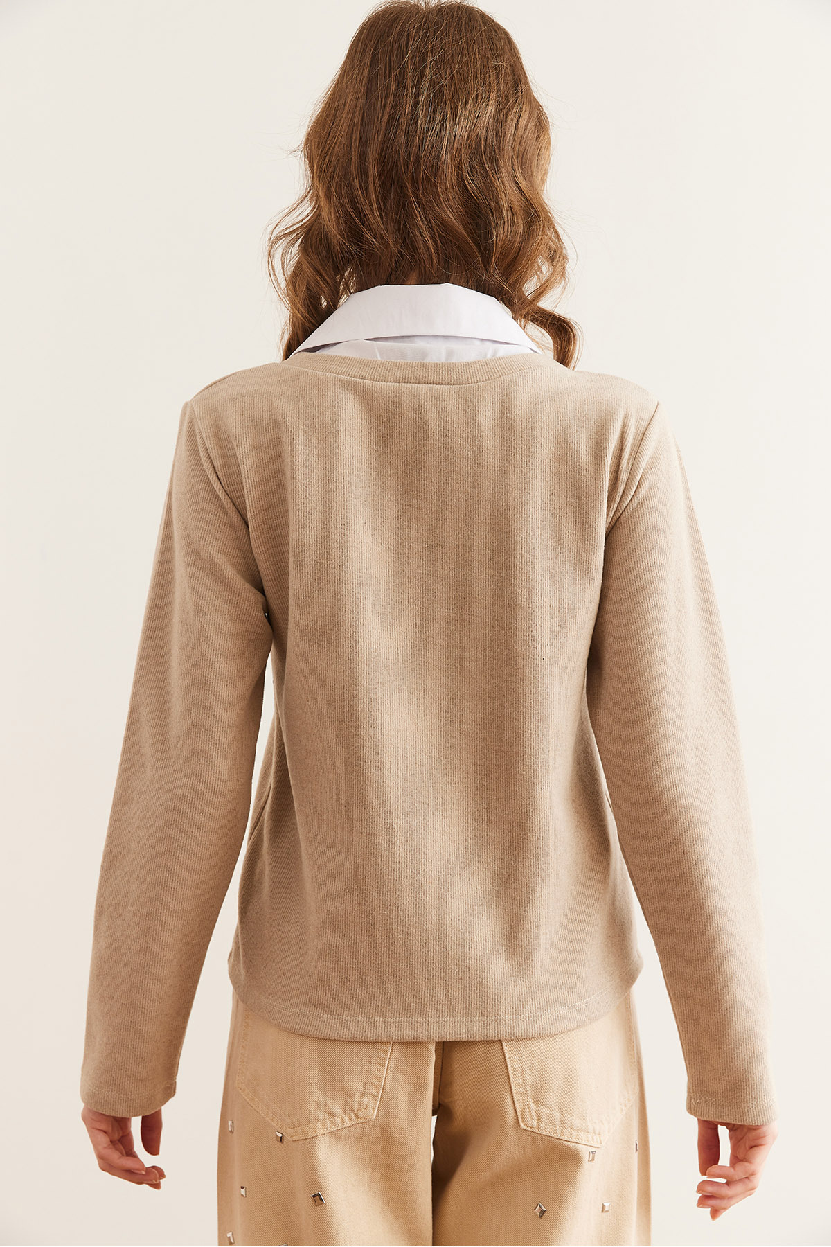 Olalook Жіноча блузка з коміром Tas Сорочка детальний комір Салоніки BLZ19002777