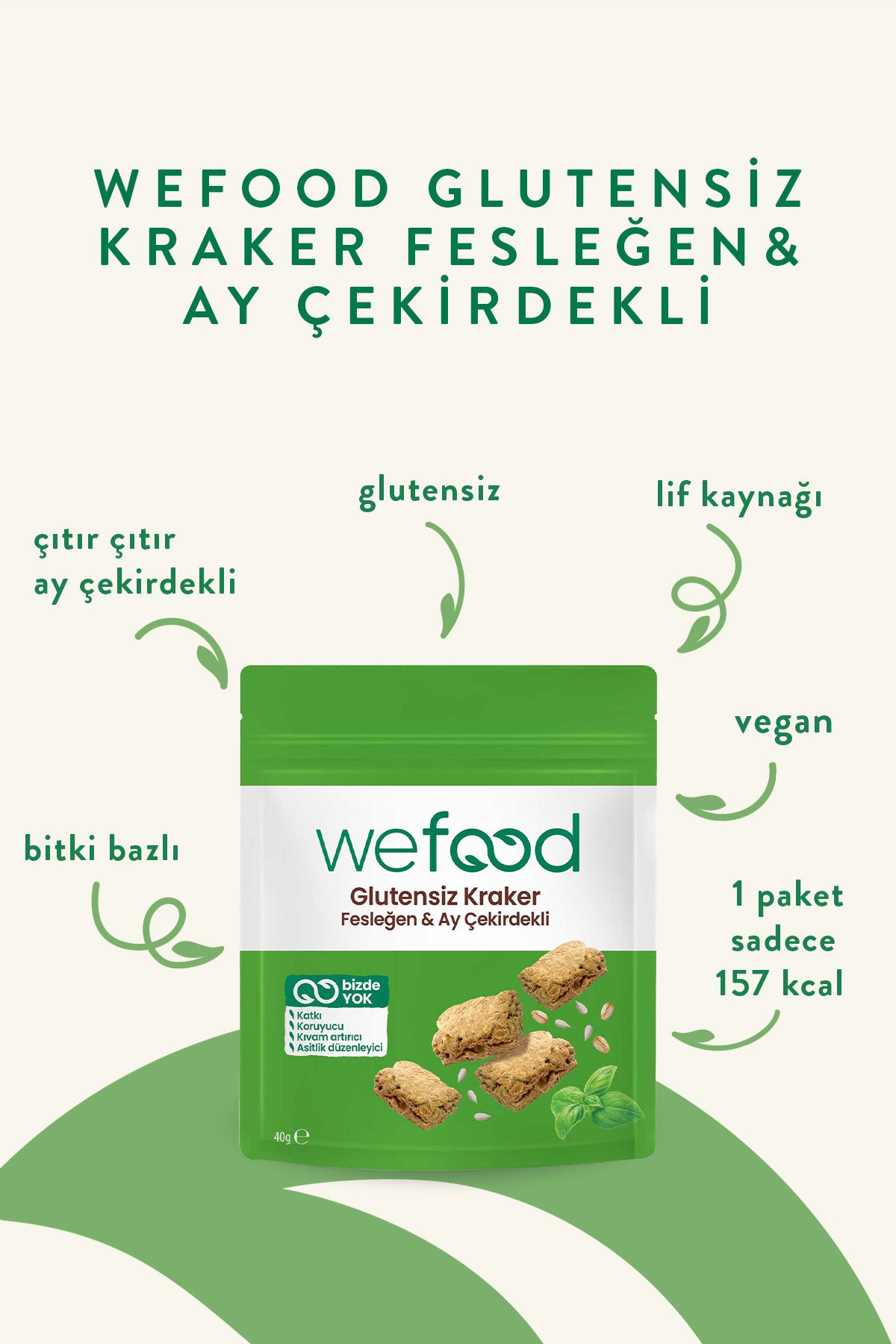 Wefood-Cracker 40 Gr Set of 3 with Basil 4