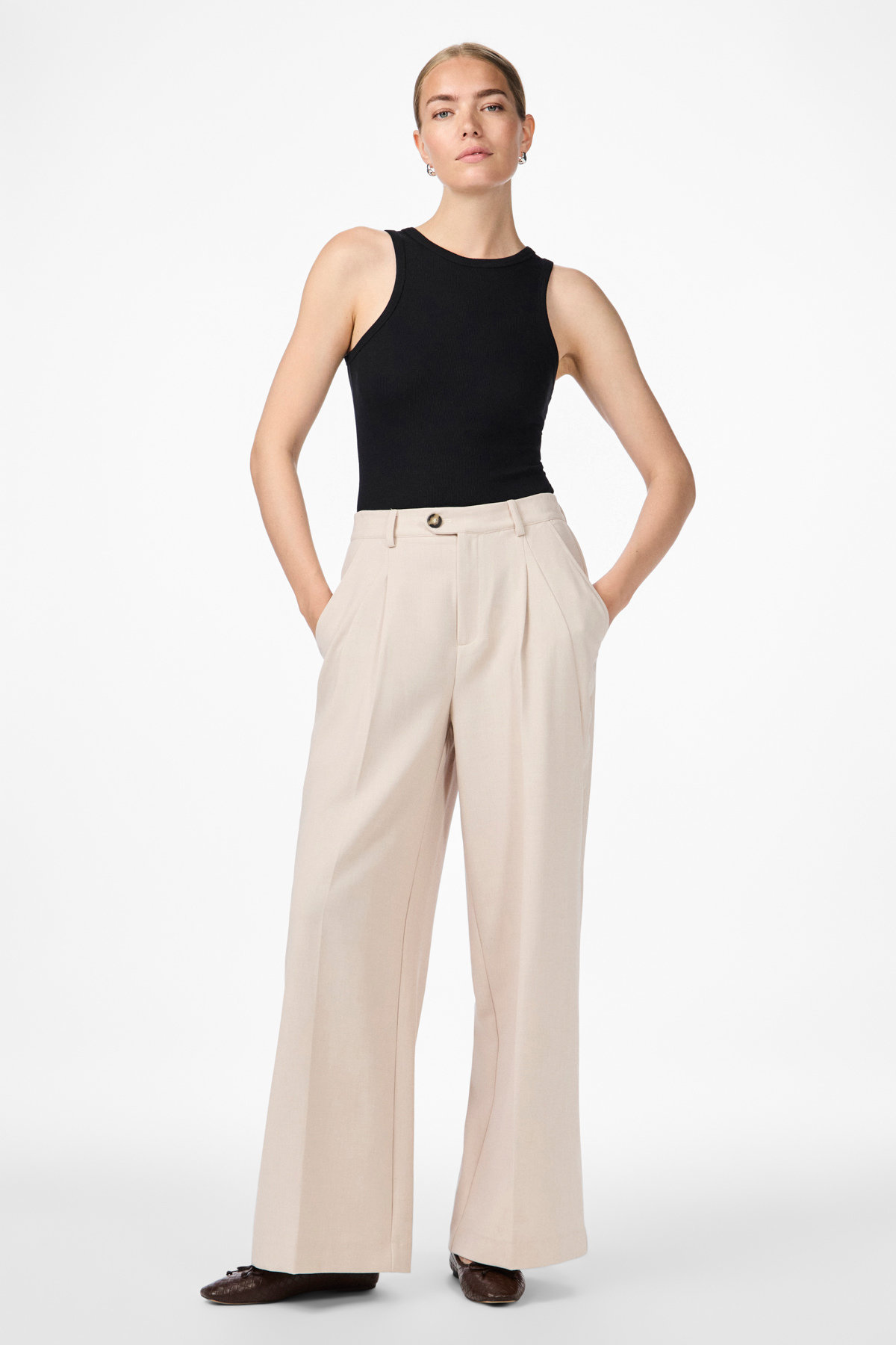 YAS Damen Wide Leg Hose „Victoria“ – Weite Stoffhose Aus Recyceltem Polyester