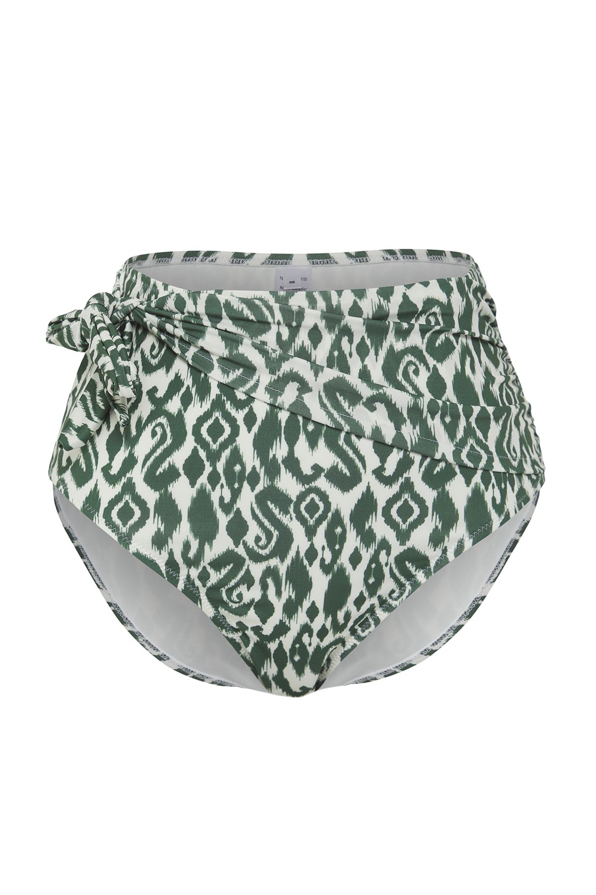 Trendyol Collection Dół Bikini Typu Hipster Z Wysokim Stanem - Wzór Etniczny, Wiązanie - Tbess24ba00133 Kobieta - 36