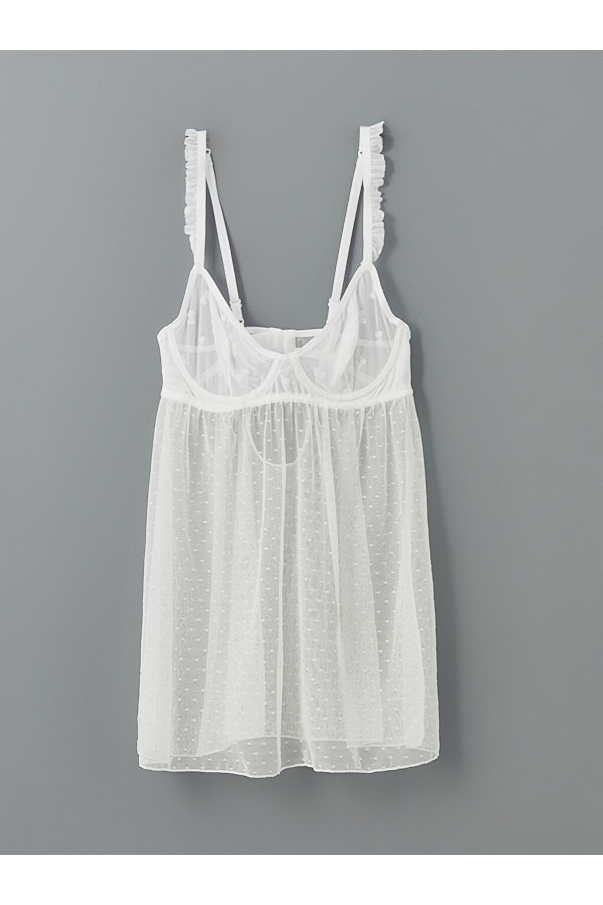 LC Waikiki LCW DREAM Beyaz Balenli Dolgusuz Dantelli Babydoll