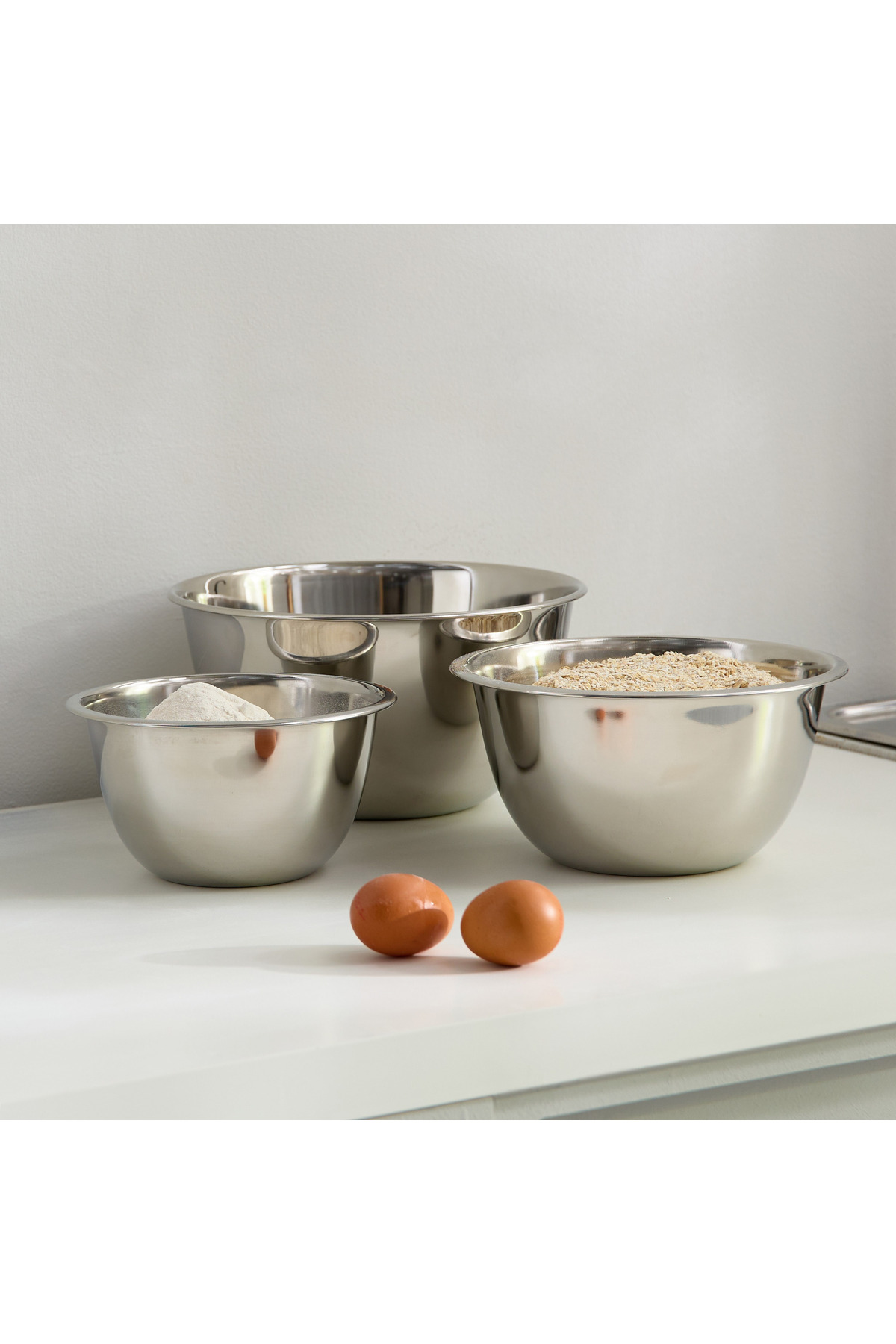 Home Box Premia 3-Piece Stainless Steel Mixing Bowl Set