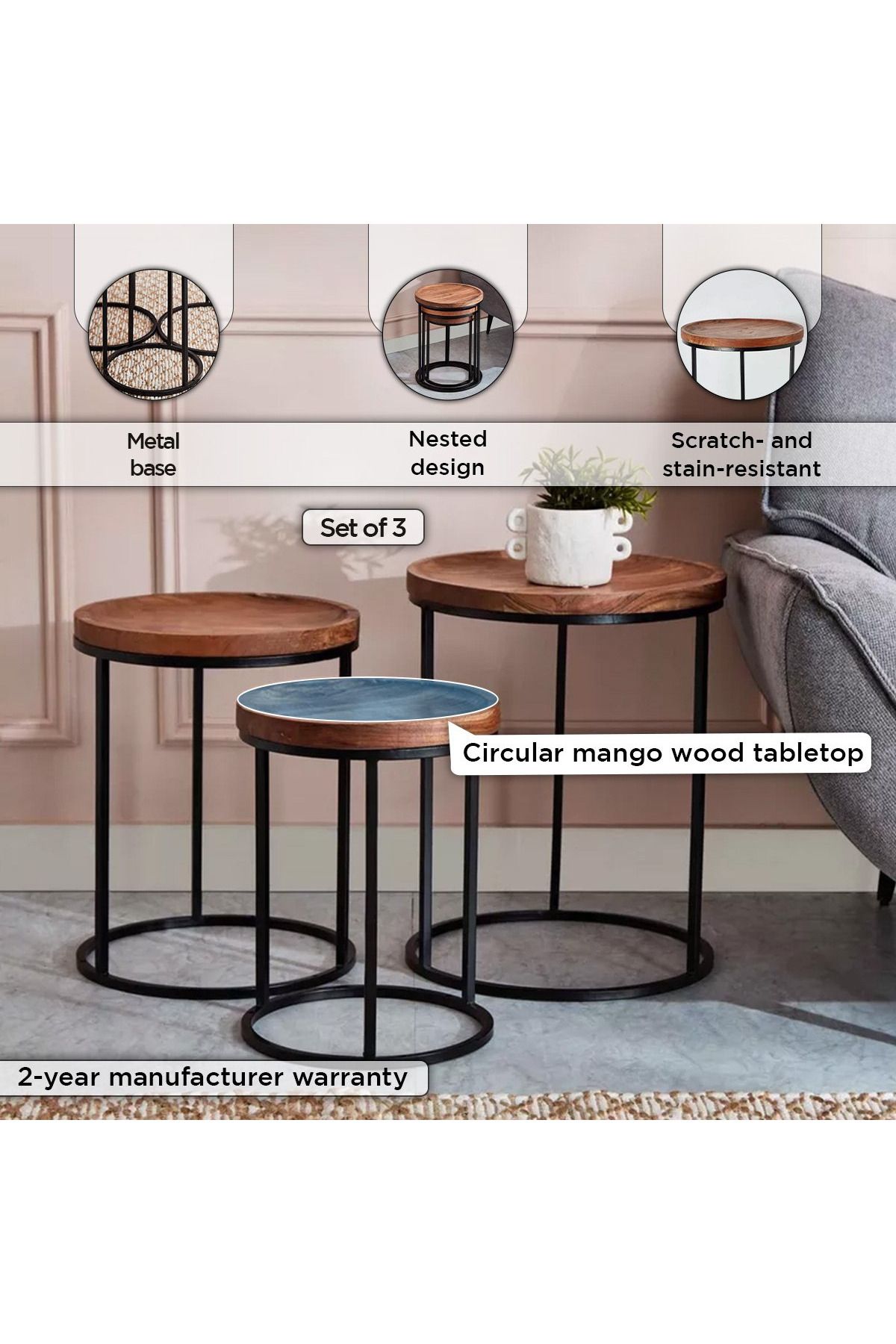 erorex-Soho Nest of Tables - Set of 3 4