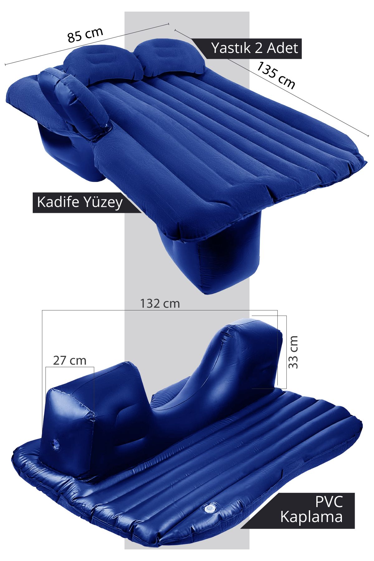 Black Island-Auto Cigarette Lighter Inlet Inflatable Mattress Set - Car and Camping Mattress, Electric Pump and Pillow Included 2