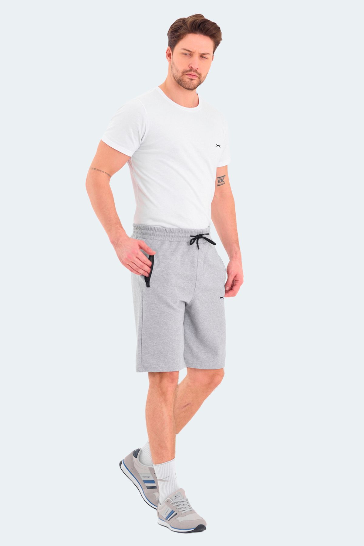 Slazenger-Men's Gray Shorts - Kaarlo 7