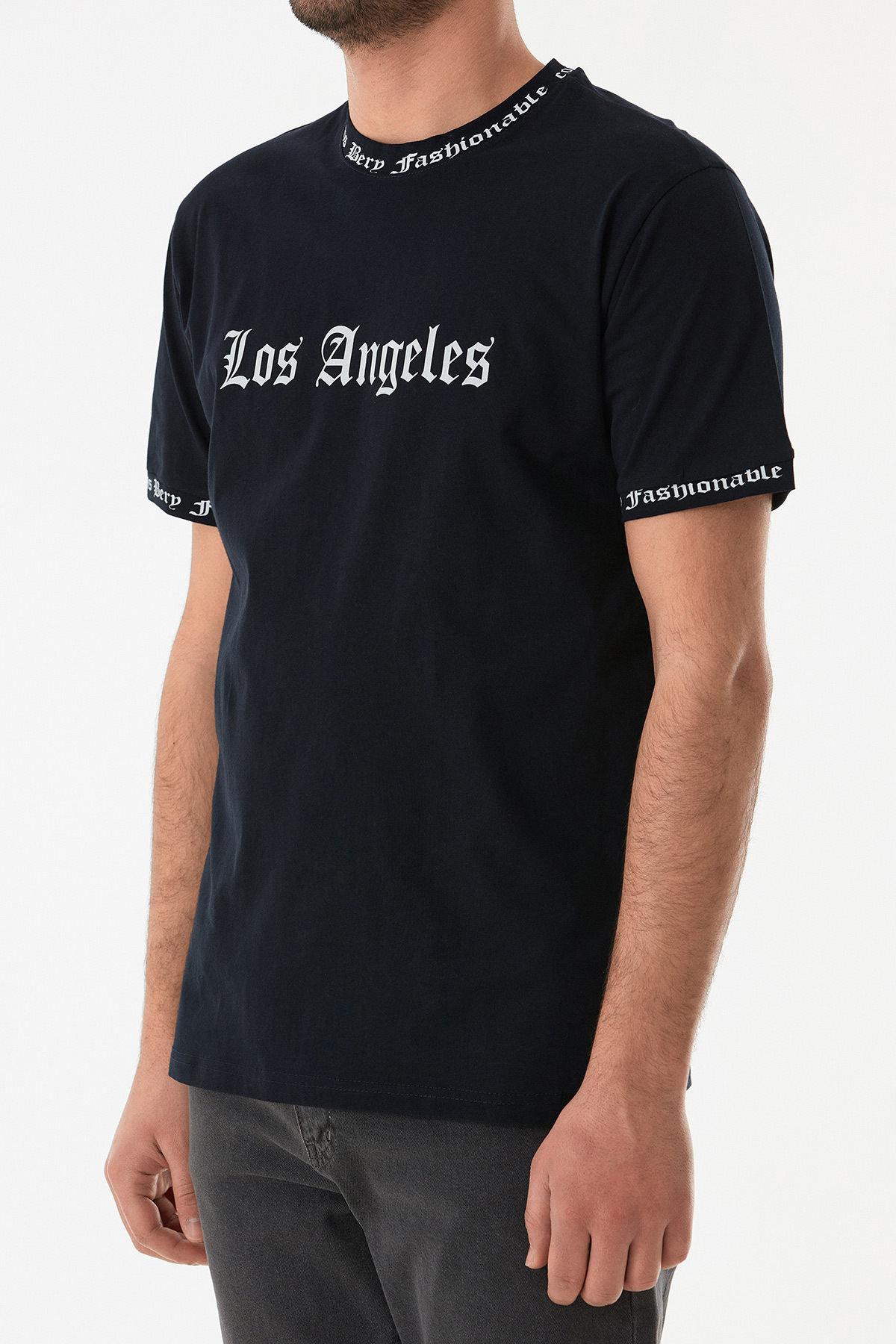 Fulla Moda-Μπλουζάκι με στάμπα Los Angeles Crew Neck 5