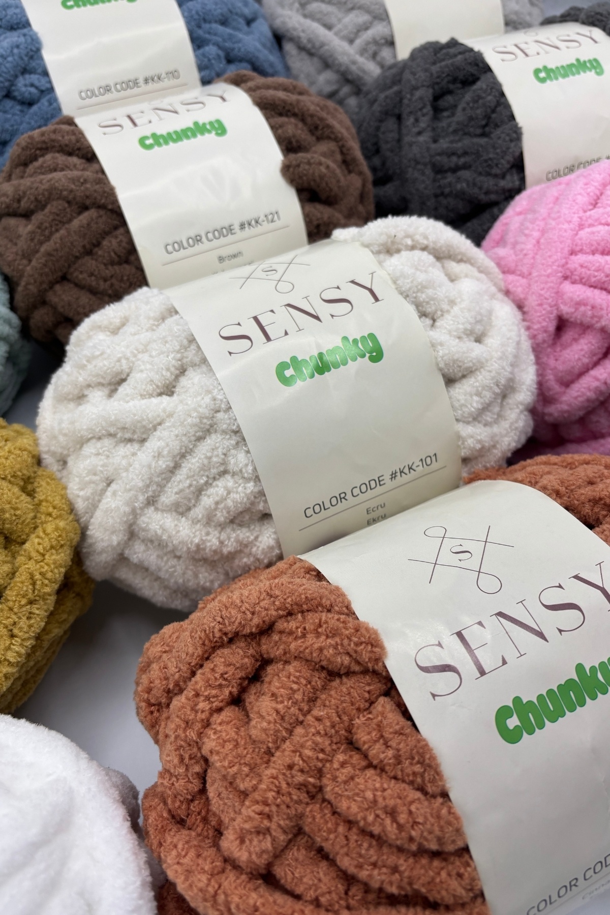 SENSY-قبعة صغيرة مكتنزة مصنوعة يدويًا بوزن 200 جرام من Panduf Blanket Thread Scarf 6