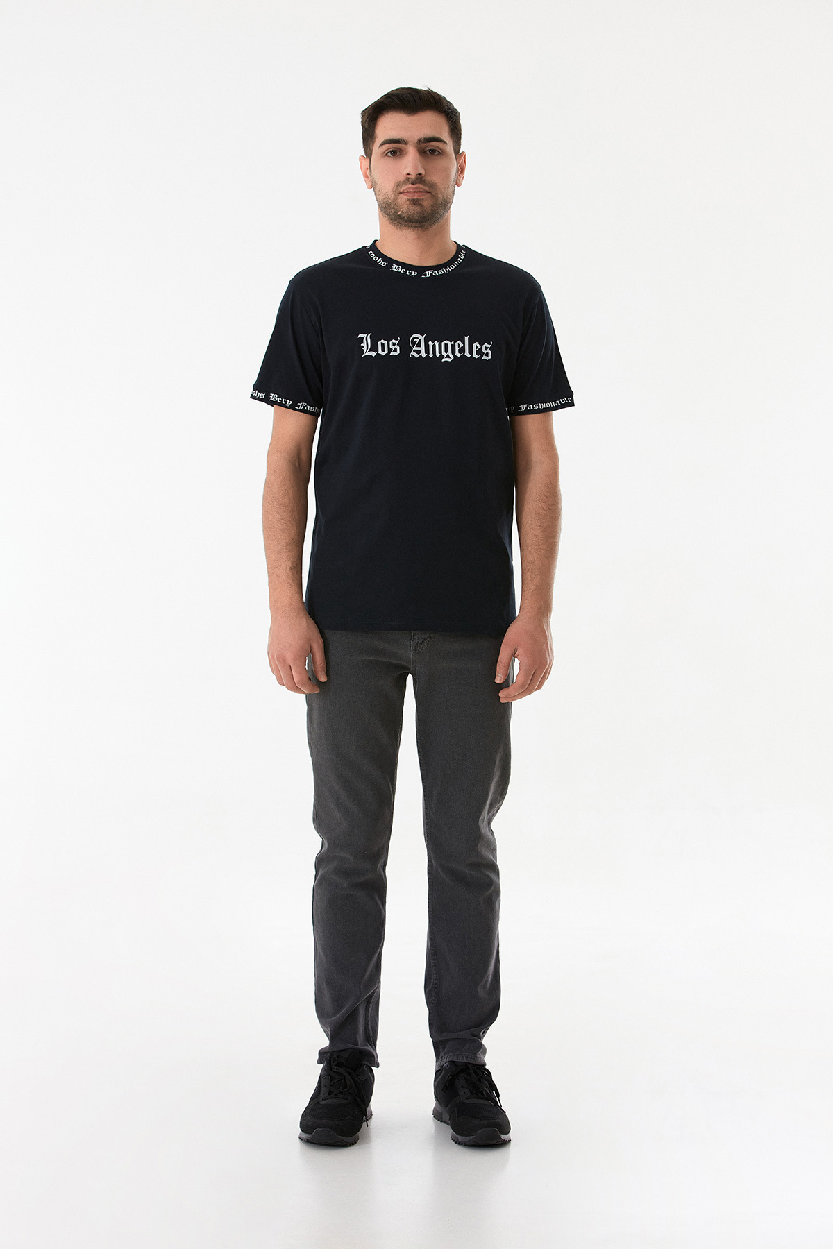 Fulla Moda-Μπλουζάκι με στάμπα Los Angeles Crew Neck 2