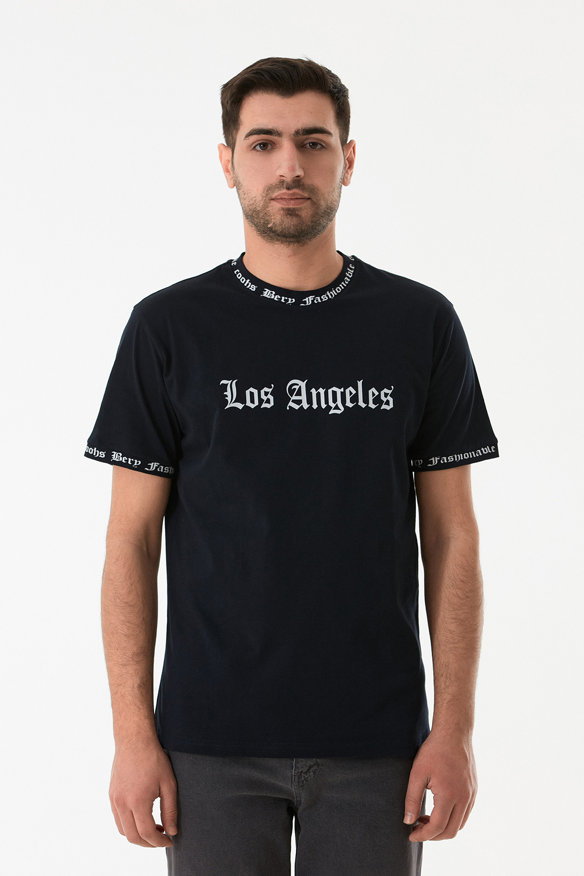 Fulla Moda-Μπλουζάκι με στάμπα Los Angeles Crew Neck 6