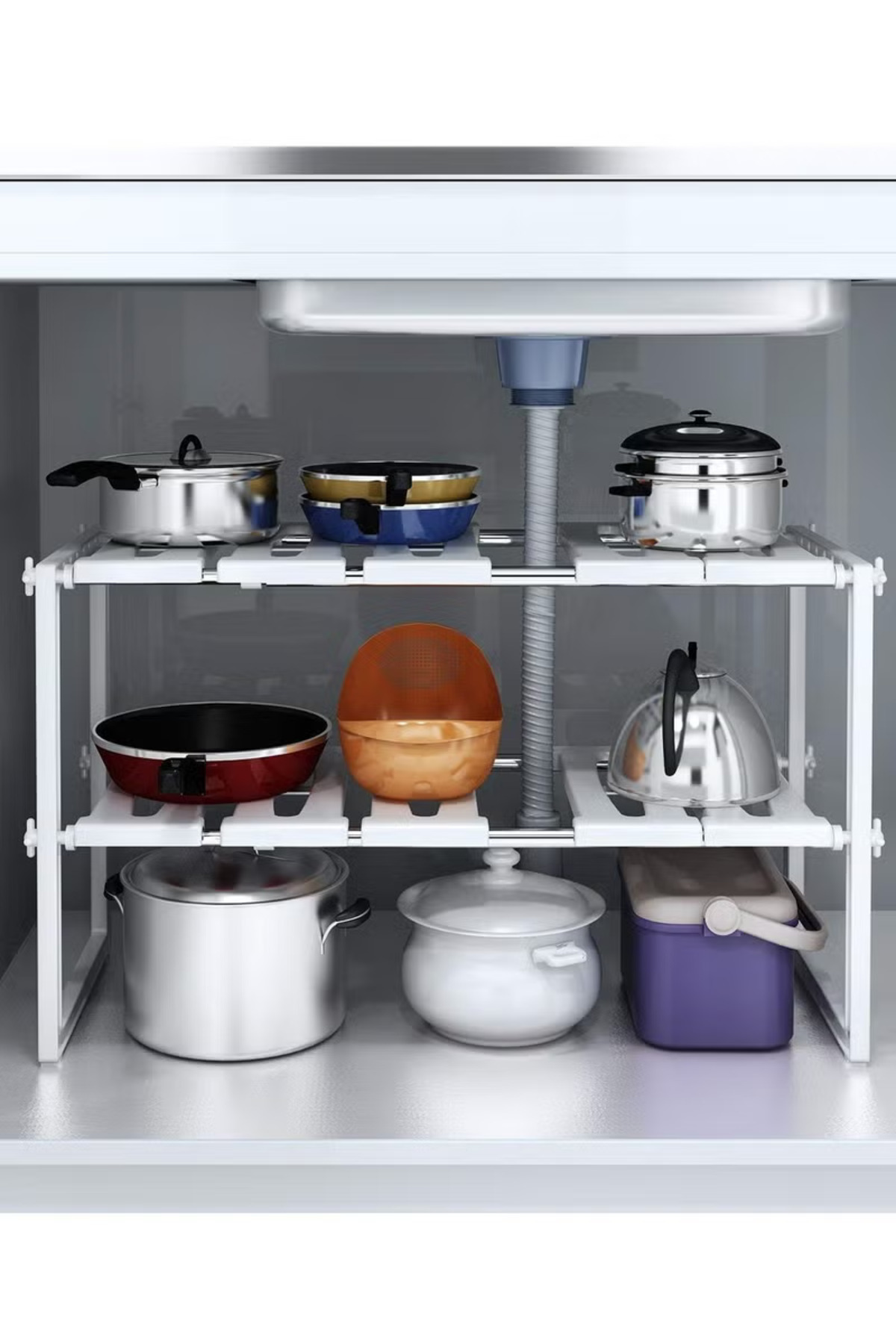 رف تخزين متعدد الوظائف قابل للتعديل من الفولاذ الم...