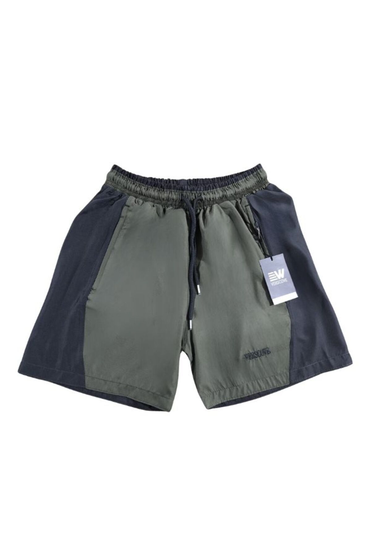 VERSCOVE-Swim Shorts Plus Size Micro Fabric Side Stripe Zipper Pockets Lining Mesh Pool Shorts 2