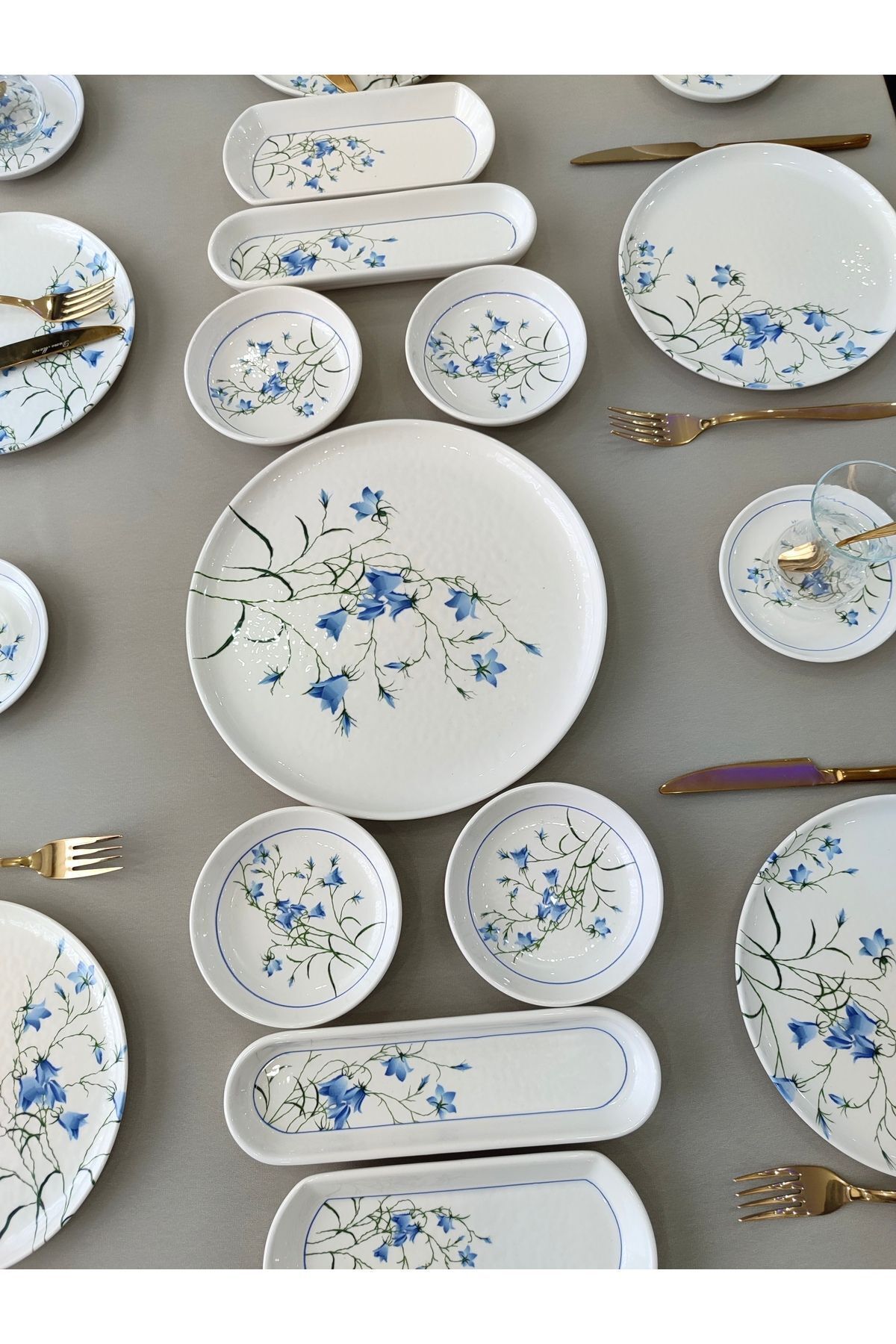 Borser-Çiğdem Blue Model 6 Person 21 Piece Breakfast Set Breakfast Set [blue 6] 3