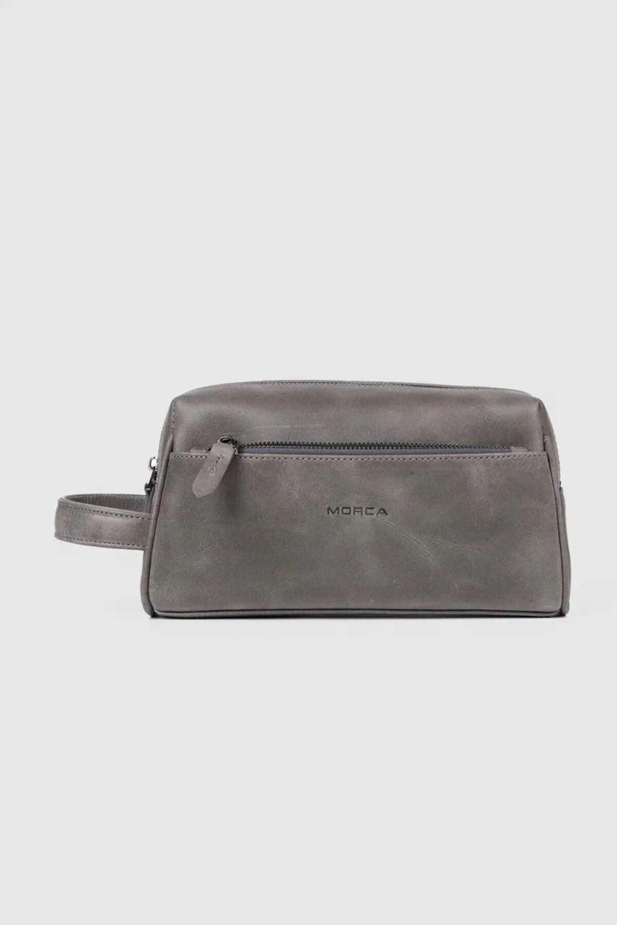 MORCA-Gray Genuine Leather Hand Portfolio Bag 1