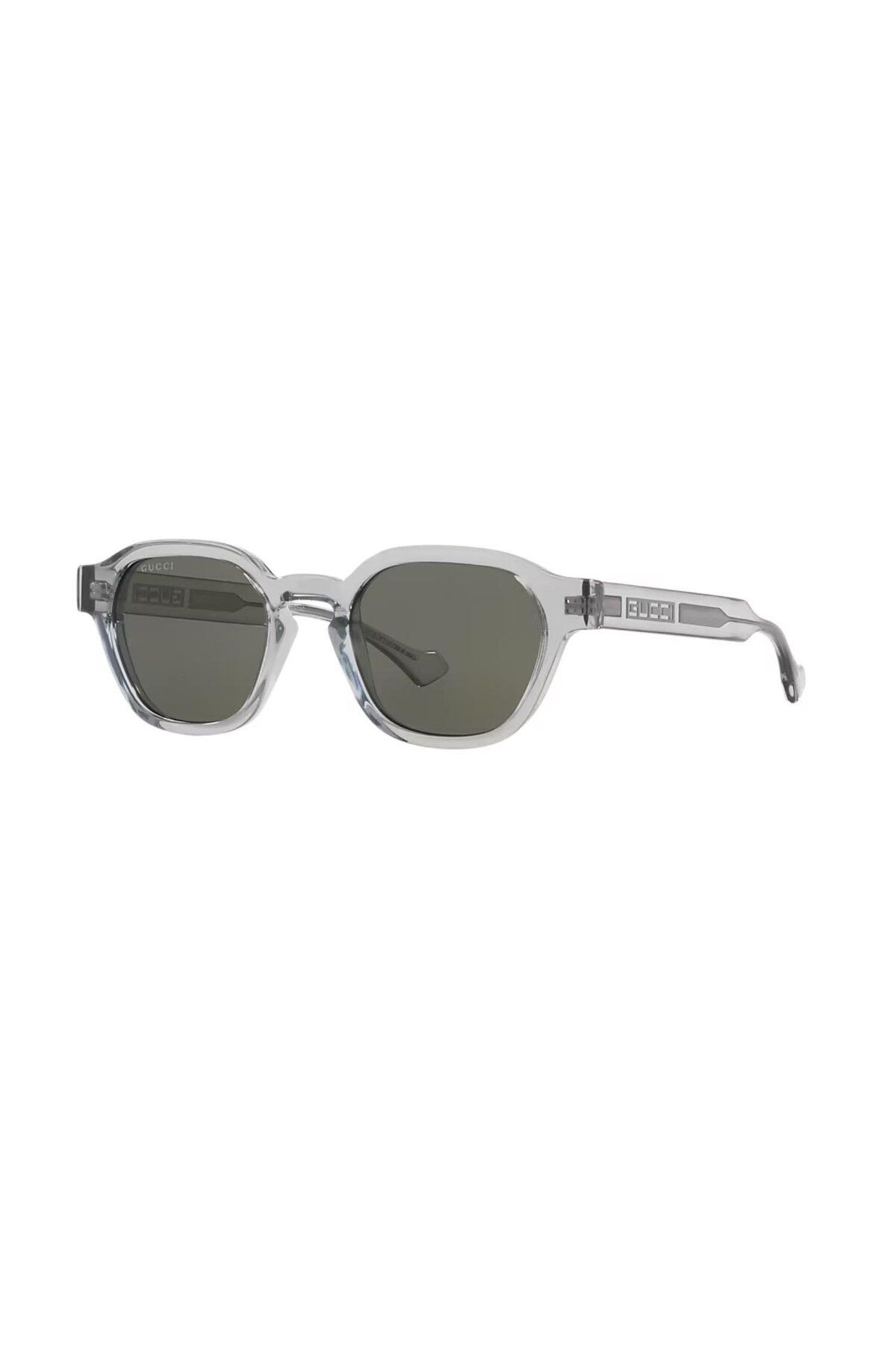 Gucci-Gg 1730S 004 50 Unisex Oval Clear Bone Sunglasses 1