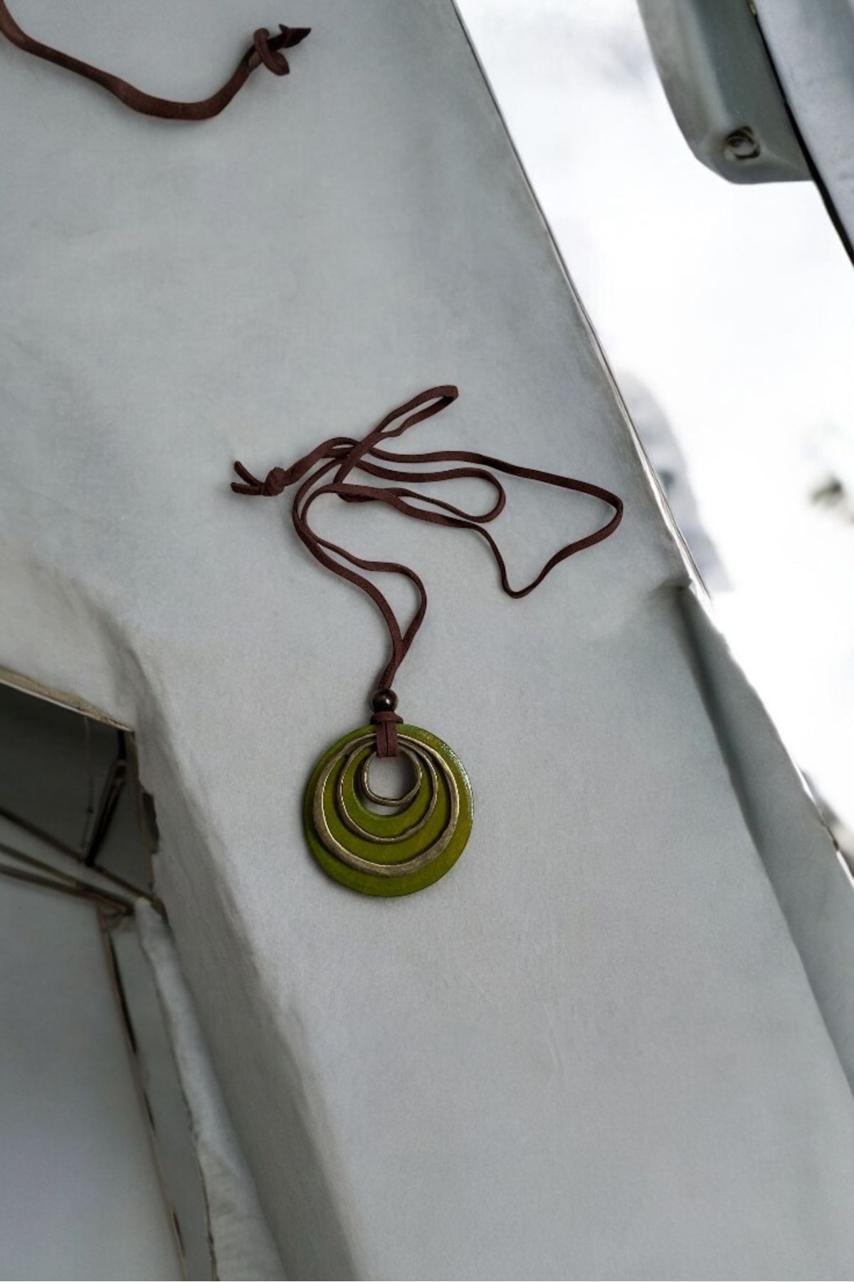 Huit-Spiral Bohemian Green Rope Necklace Can Also Be Used Short 3