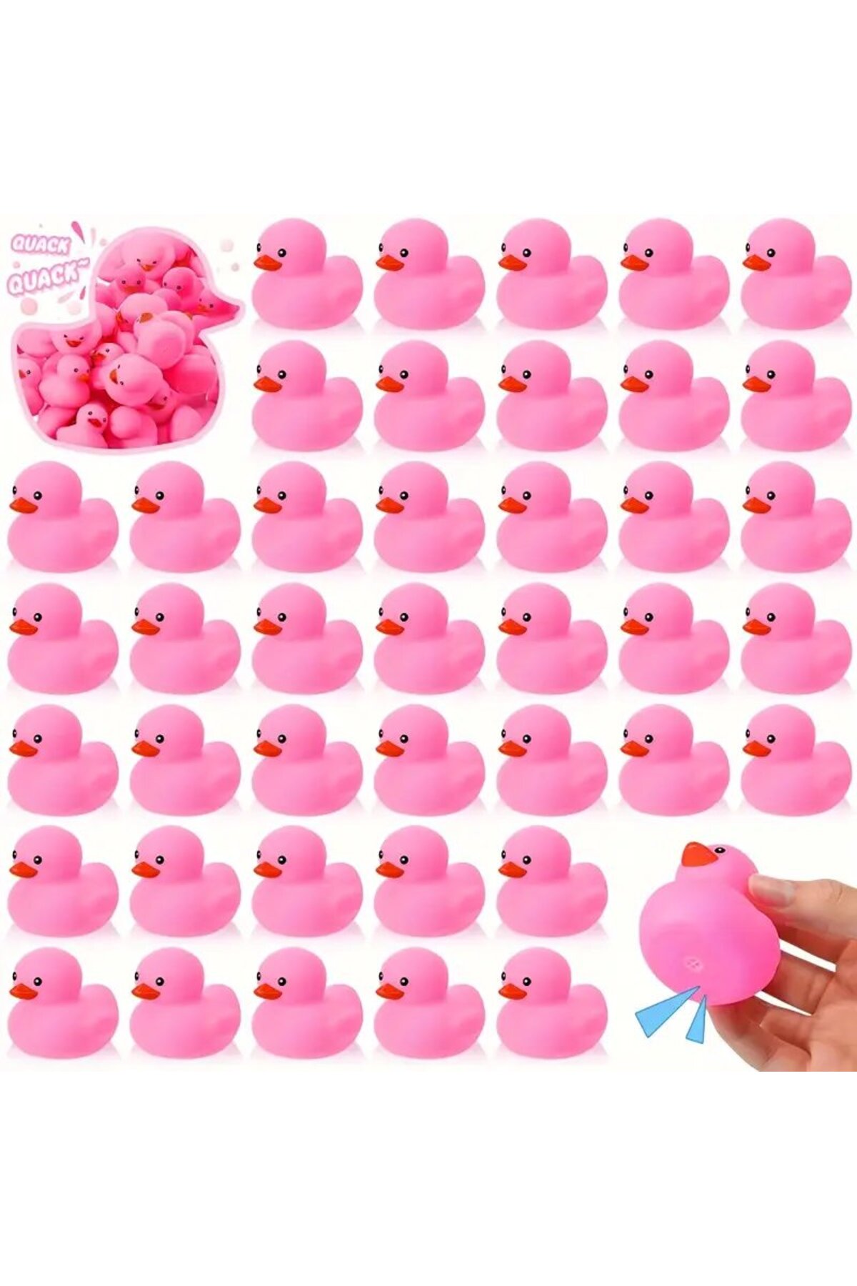 yordama 2'li Mini Pembe Bebek Banyo Ördeği fotoğrafı 5 (önizleme)