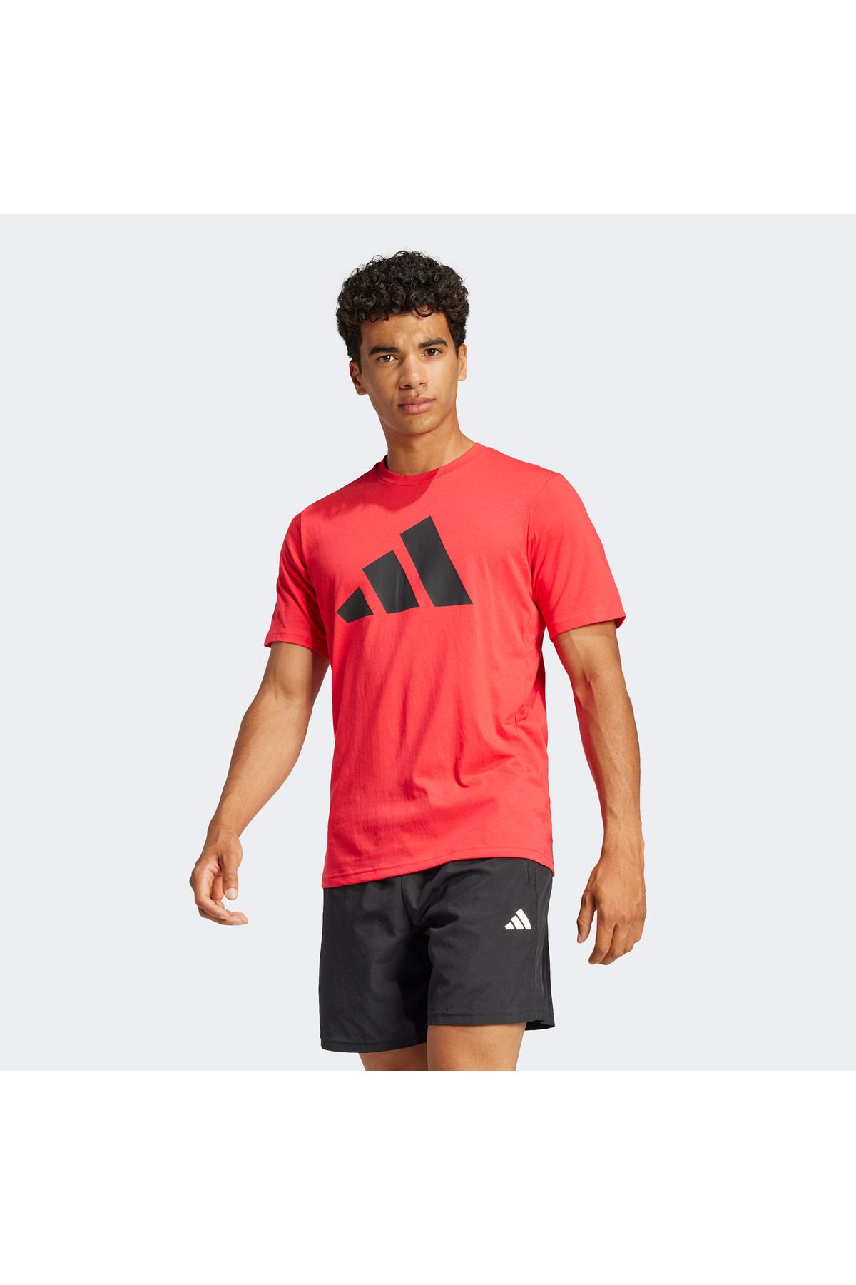 adidas-Essentials Feelready Logo Men's Red Training T-Shirt 1