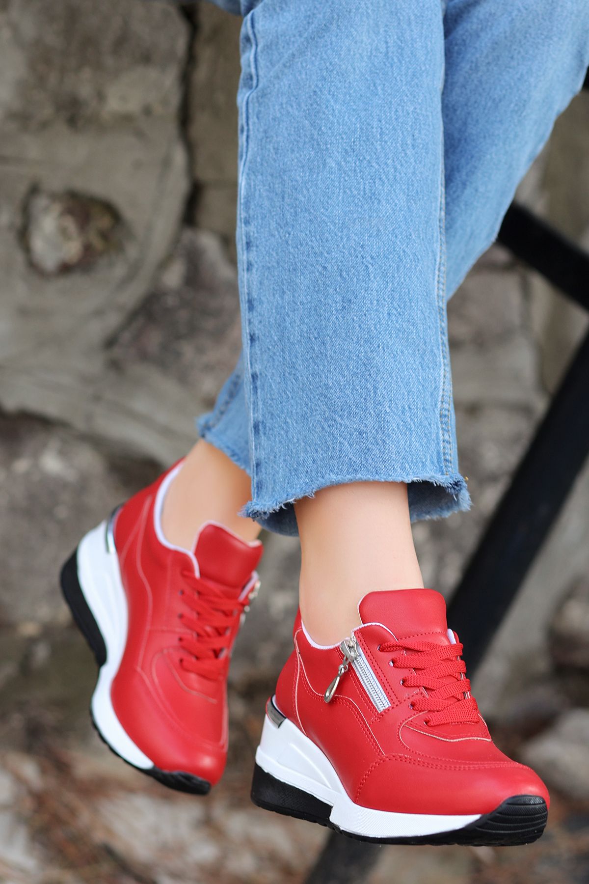 kajal ayakkabı-Berlin Casual Sneakers - Red 3