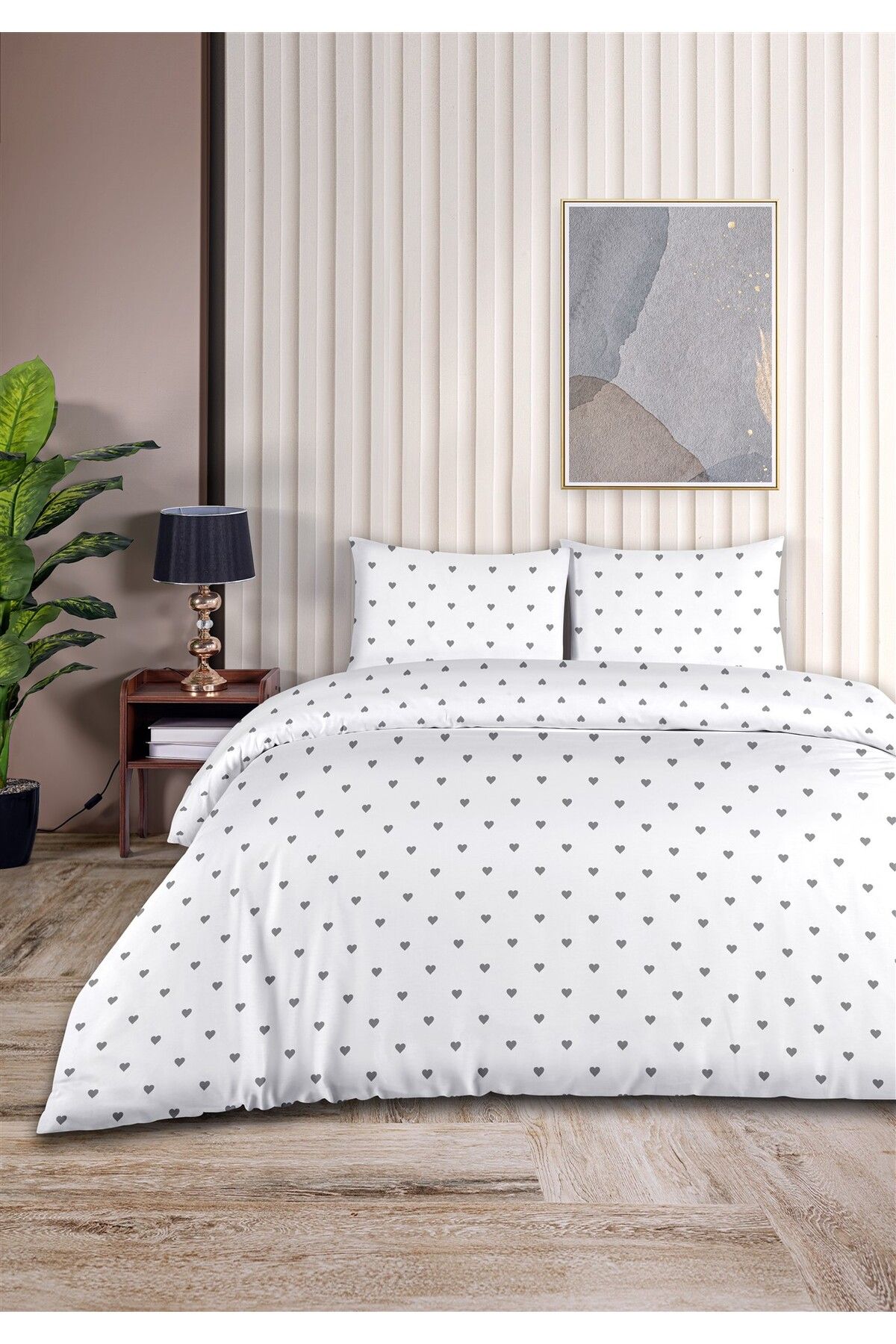 Evim Set Cuvertură Dublă 100% Bumbac 200x220cm Gri - Mărime unică