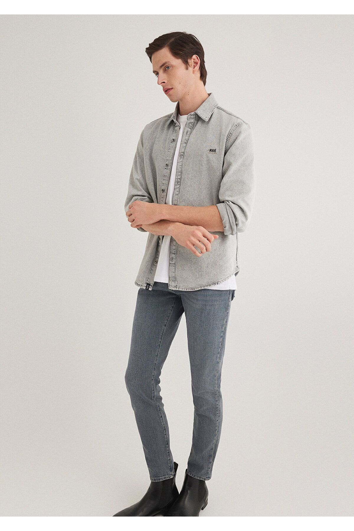 Mavi-Roy Lux Gray Jeans Top, Slim Fit Slim Fit 4