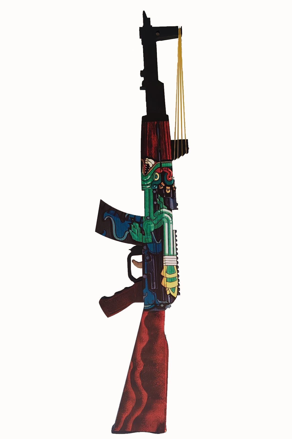 HG Home&Game-Set of 2 Wooden Cs Go Ak47 Fire Snake and Vulcan Skin Coated 4