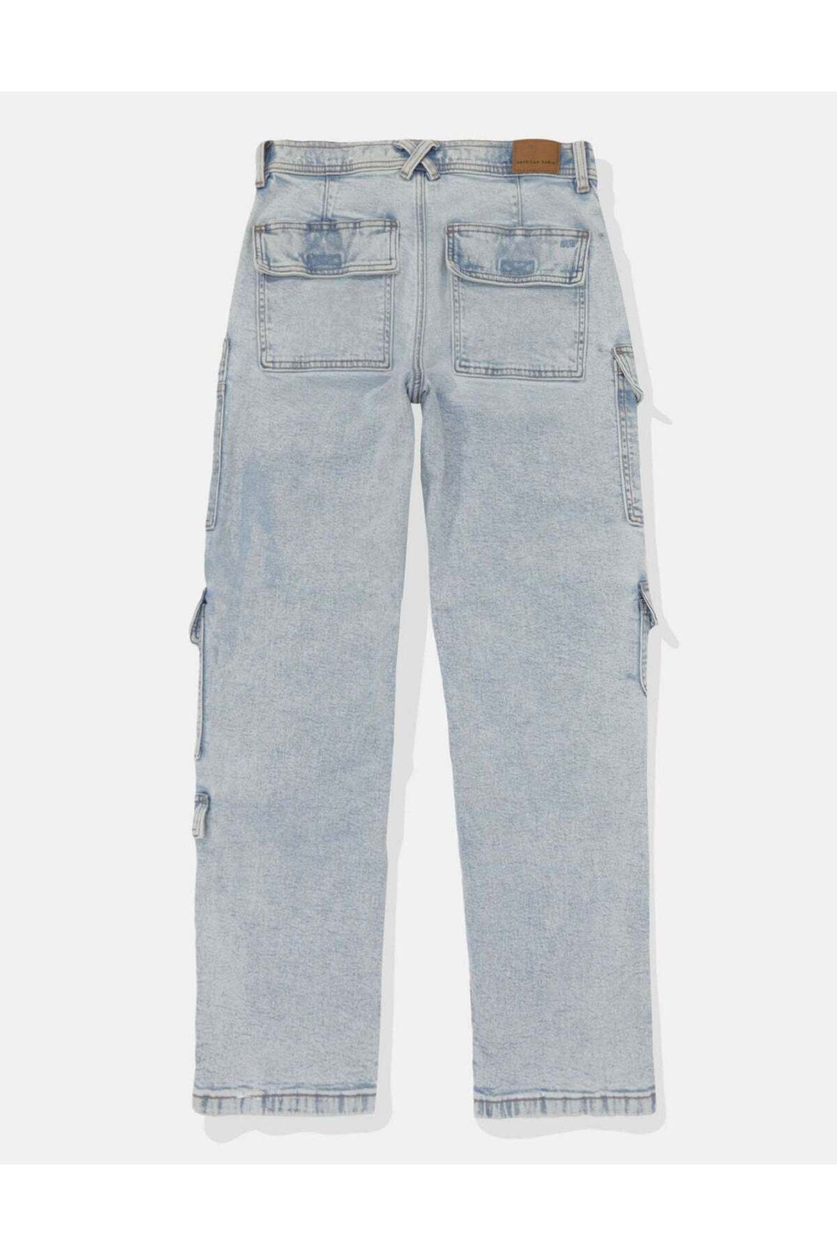 AMERICAN EAGLE-AE Stretch Super High-Waisted Baggy Straight Cargo Jean 4