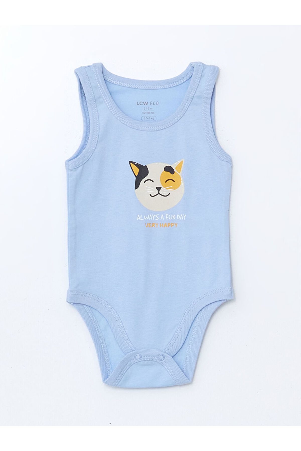 LC Waikiki Yeni Sezon Bisiklet Yaka Baskili Erkek Bebek Citcitli Bodysuit - S5GJ33Z1