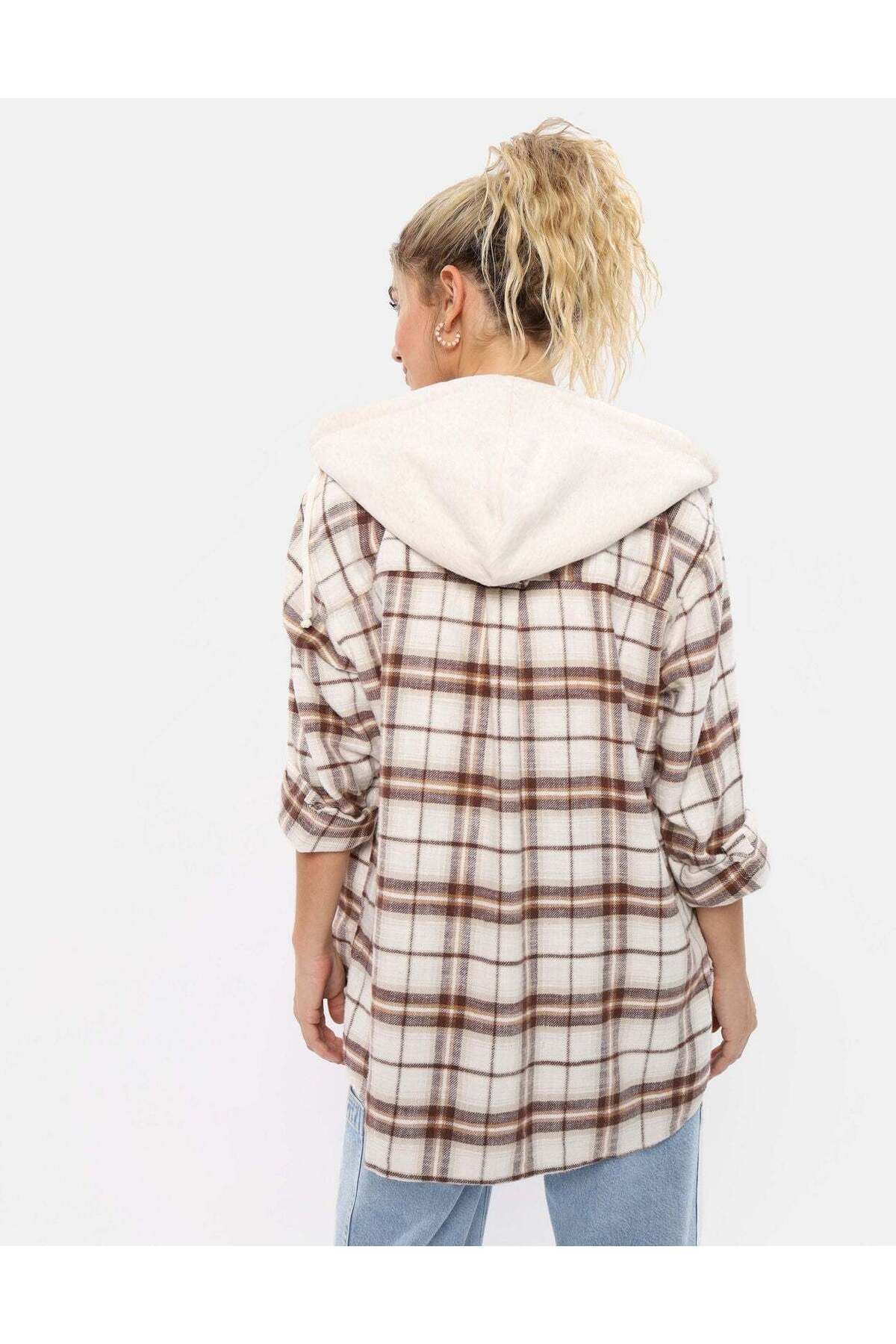 AMERICAN EAGLE-AE Classic Oversized Plaid Flannel Hoodie 2