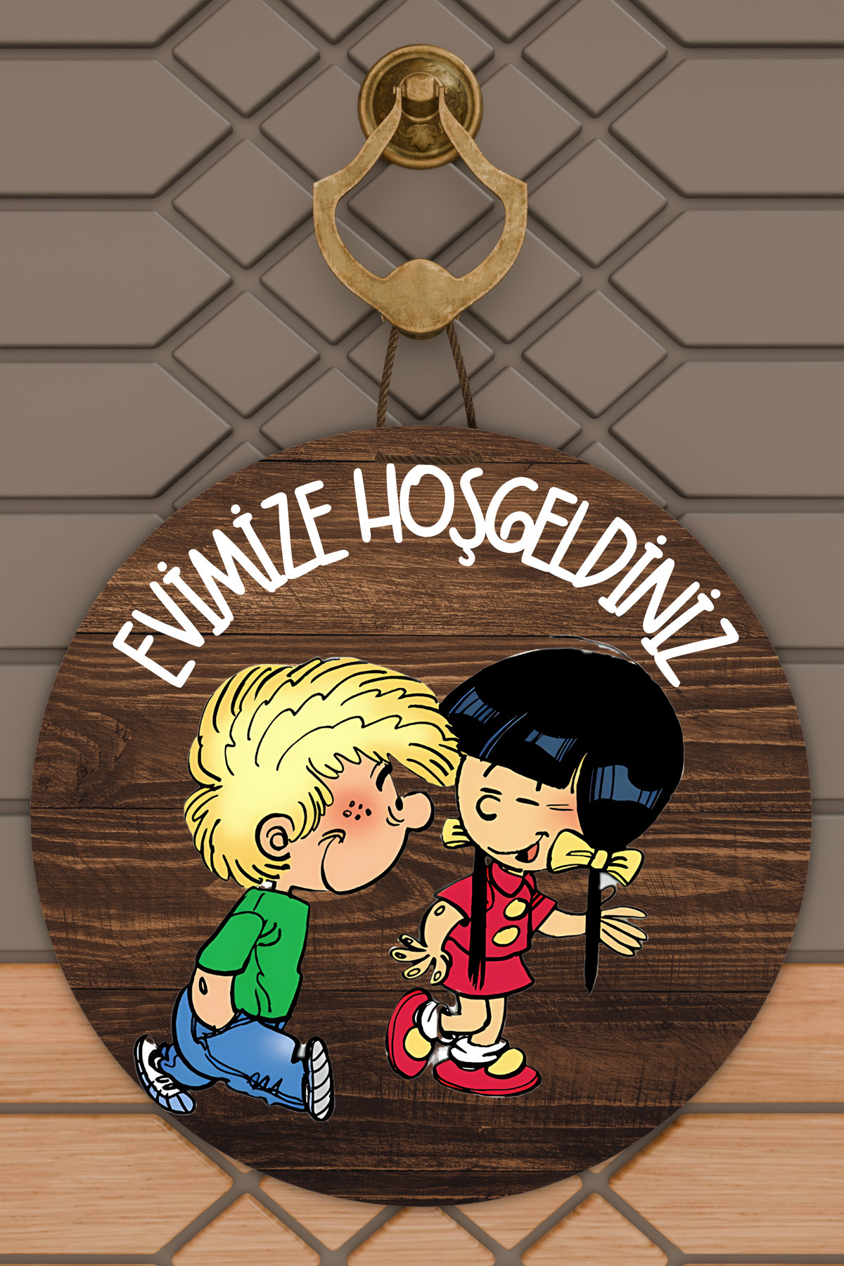Modern Digital Wooden Door Ornament - Wooden Chen Cedric Welcome to Our Home Door Ornament