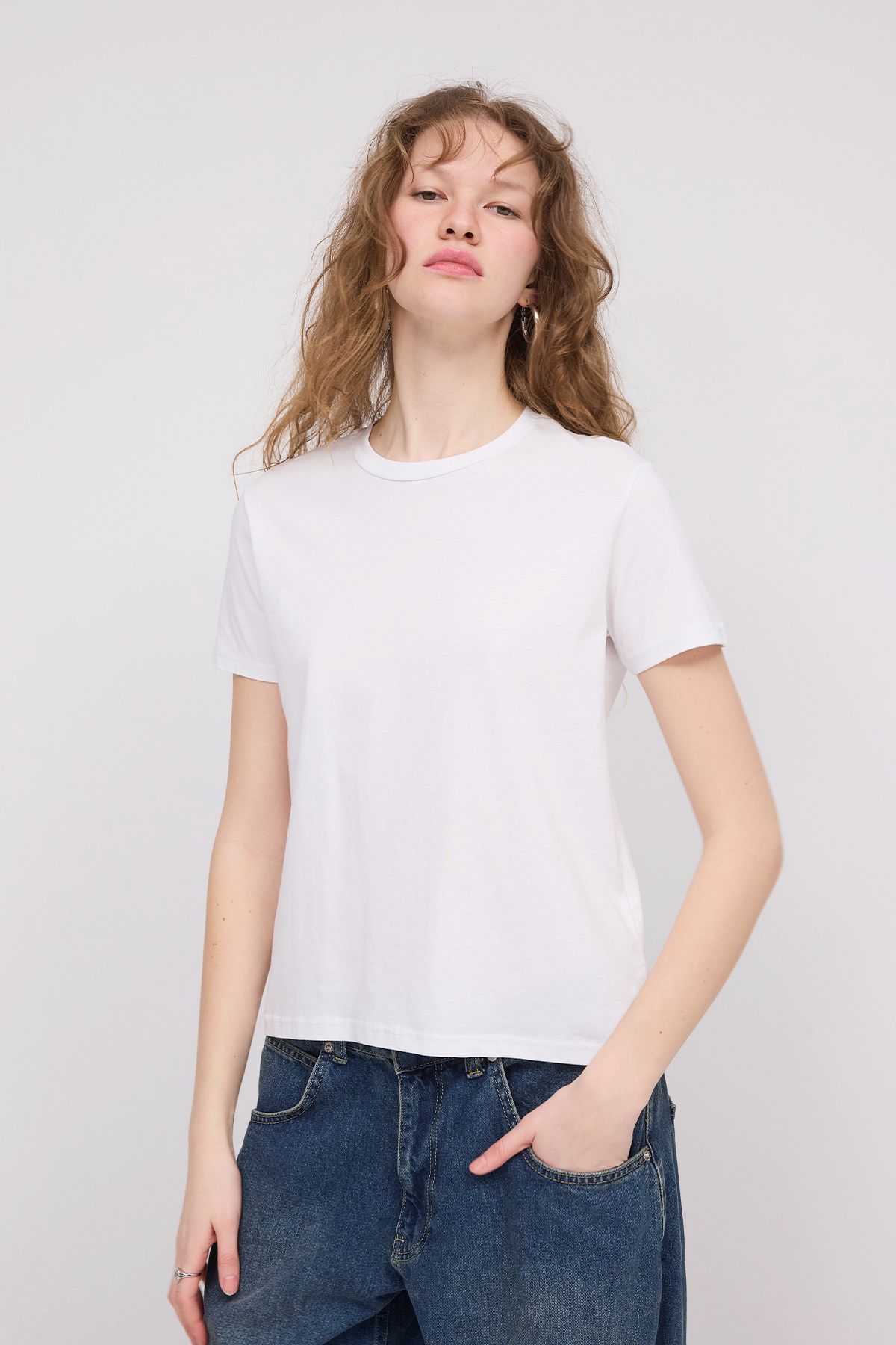 Addax-Crew Neck Basic T-Shirt P4322 4