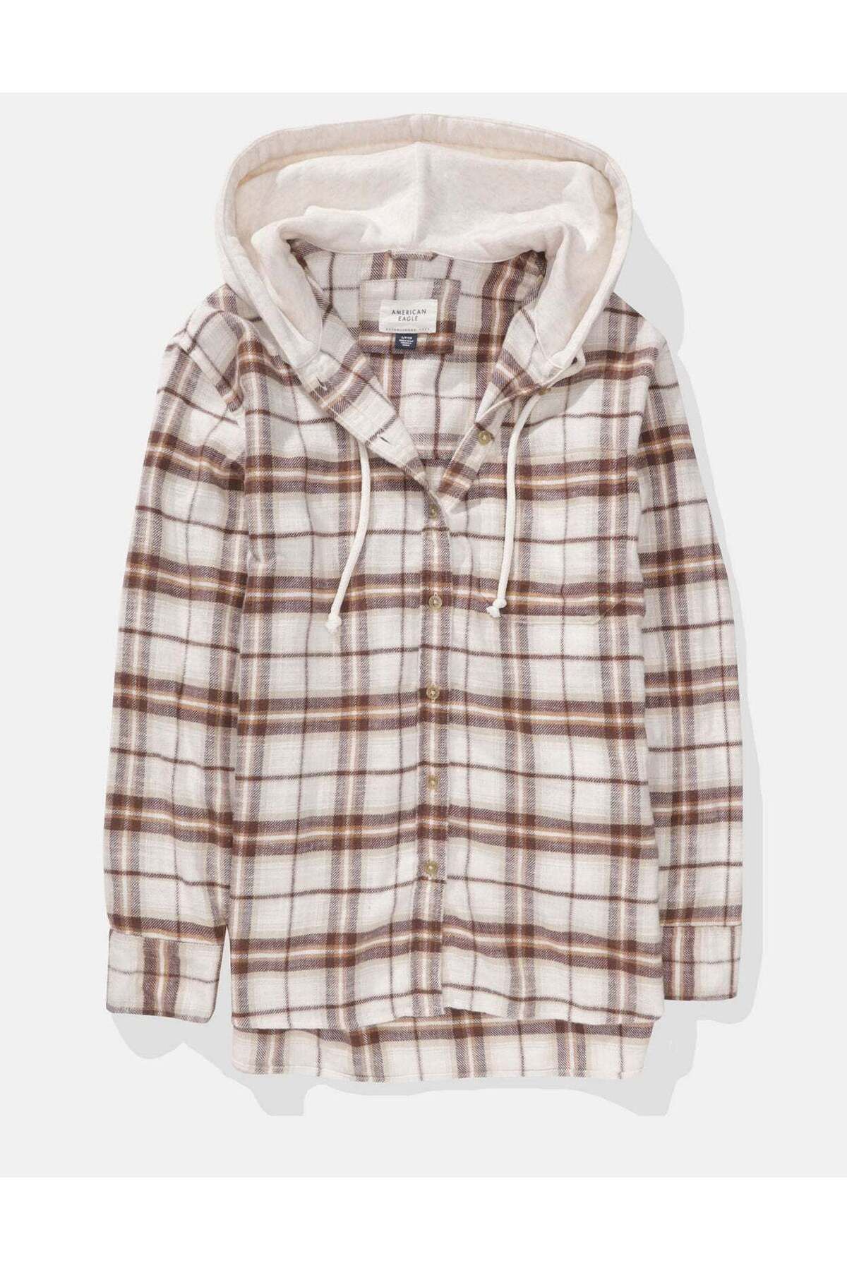 AMERICAN EAGLE-AE Classic Oversized Plaid Flannel Hoodie 3