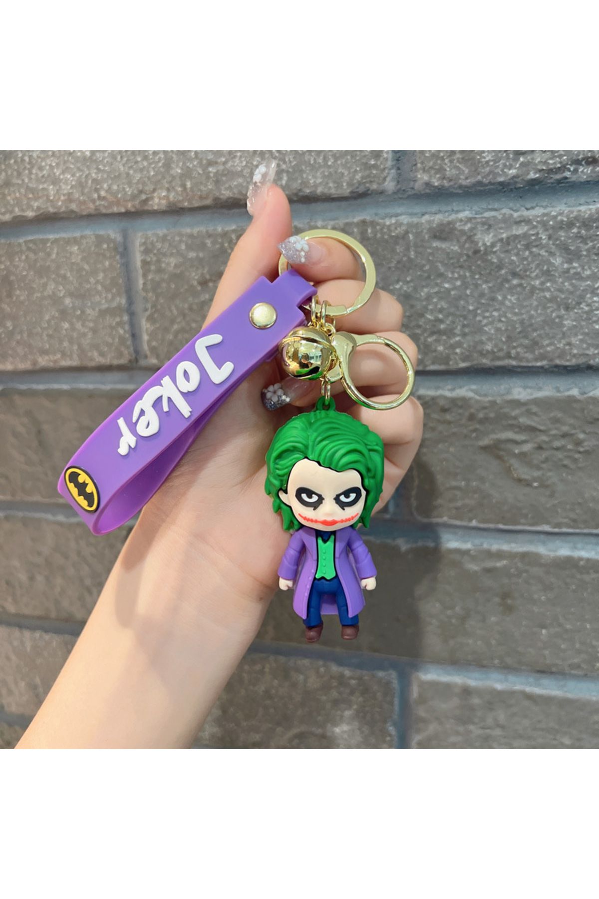 Hot Toys-6 cm Joker Anime Harley Quinn Cartoon Marvel Batman Joker Image Doll Keychain Cute Key Ring Pendant 1